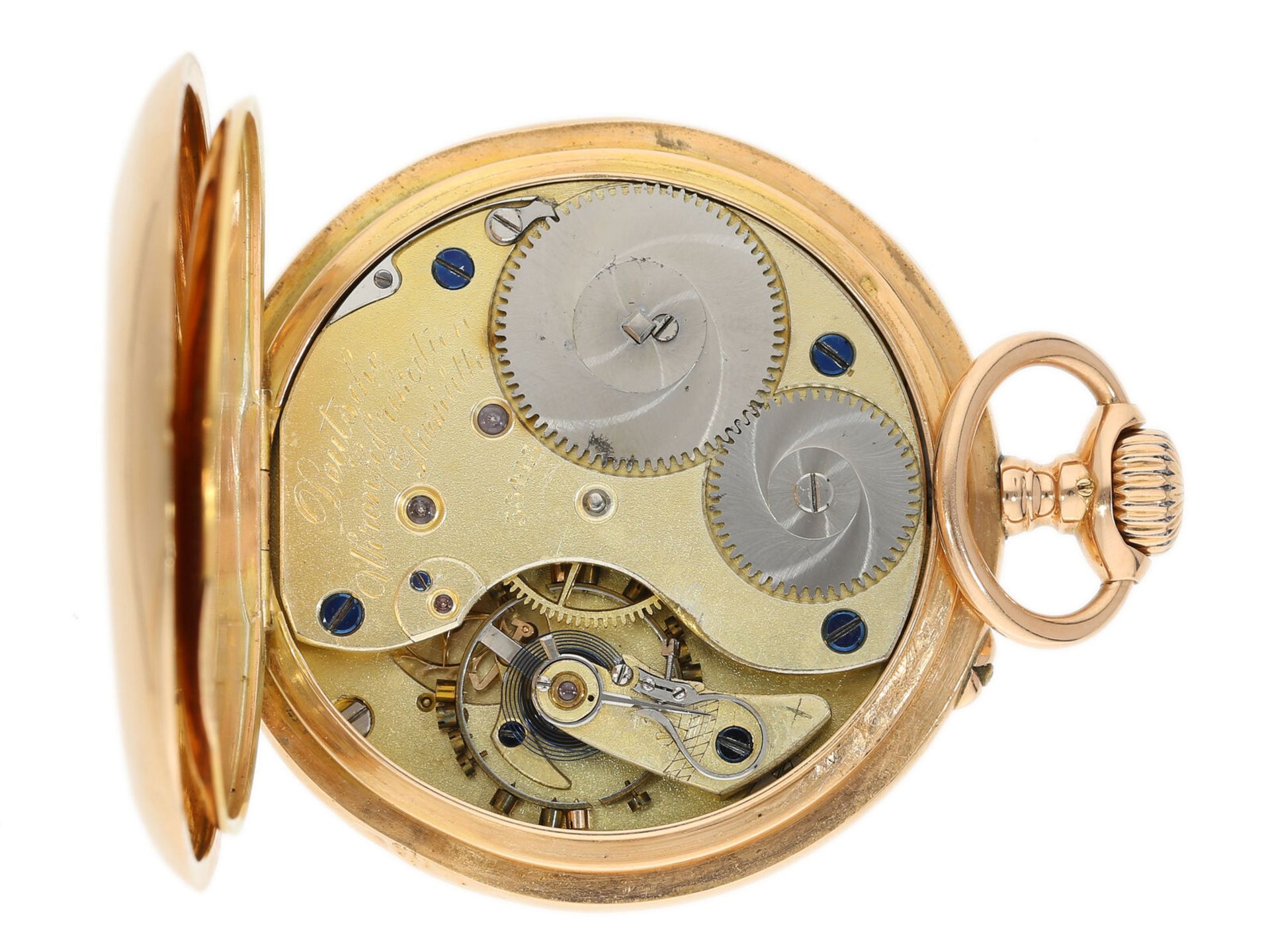 Goldene Herrentaschenuhr, A. Lange & Söhne Deutsche Uhrenfabrikation Glashütte No.55415 - Bild 5 aus 5