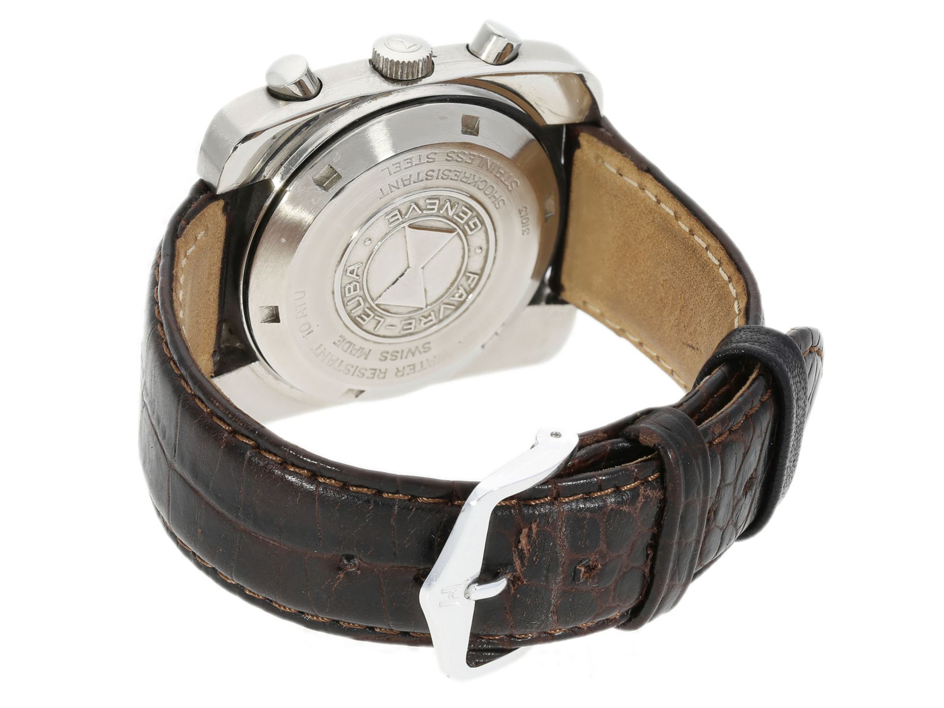 Armbanduhr: seltener vintage Herren-Chronograph von Favre-Leuba Geneve in Edelstahl, Ref. 31013 - Bild 3 aus 4