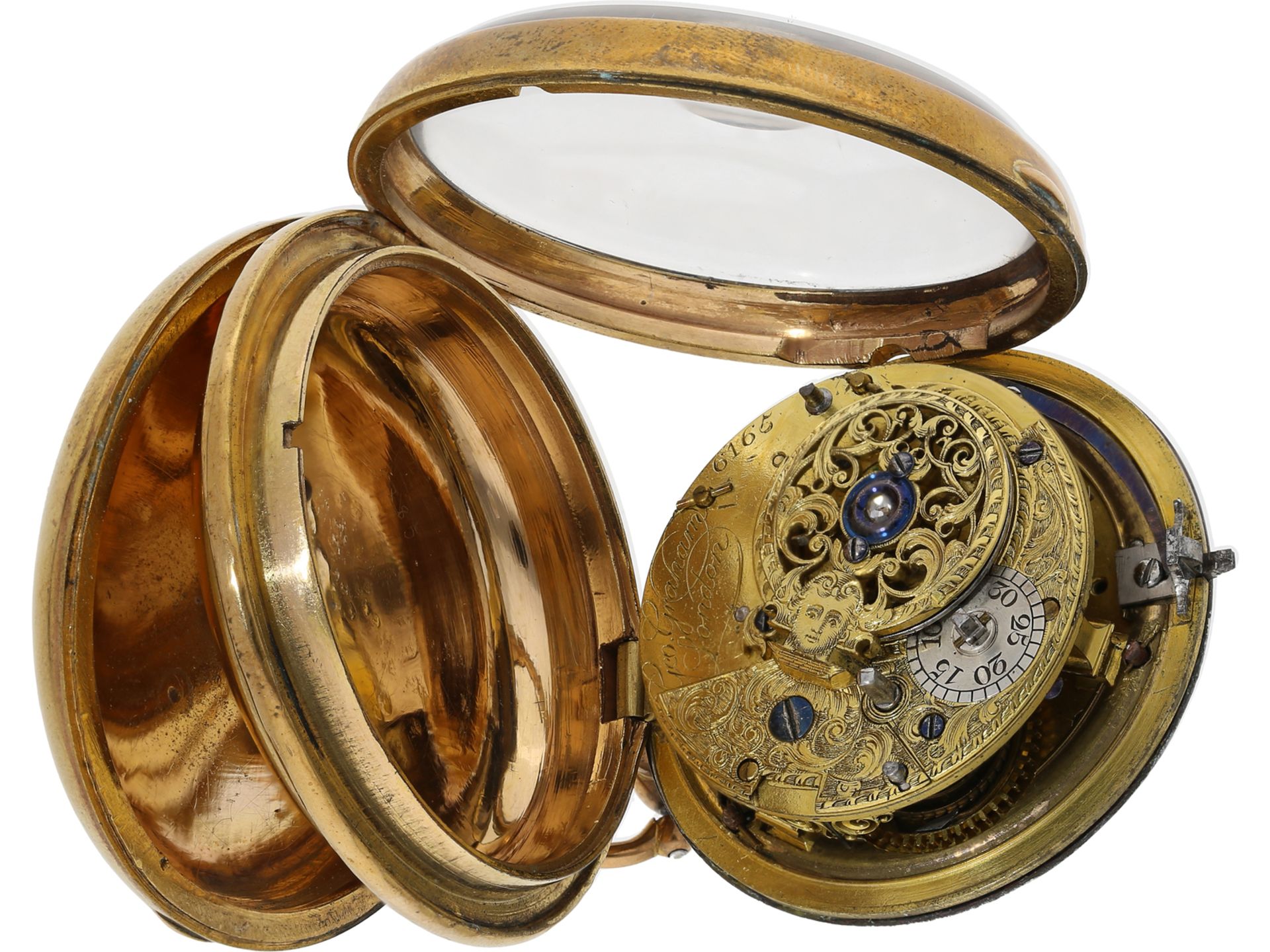 Taschenuhr: Zylinderuhr, signiert Graham, London um 1780 - Bild 2 aus 5
