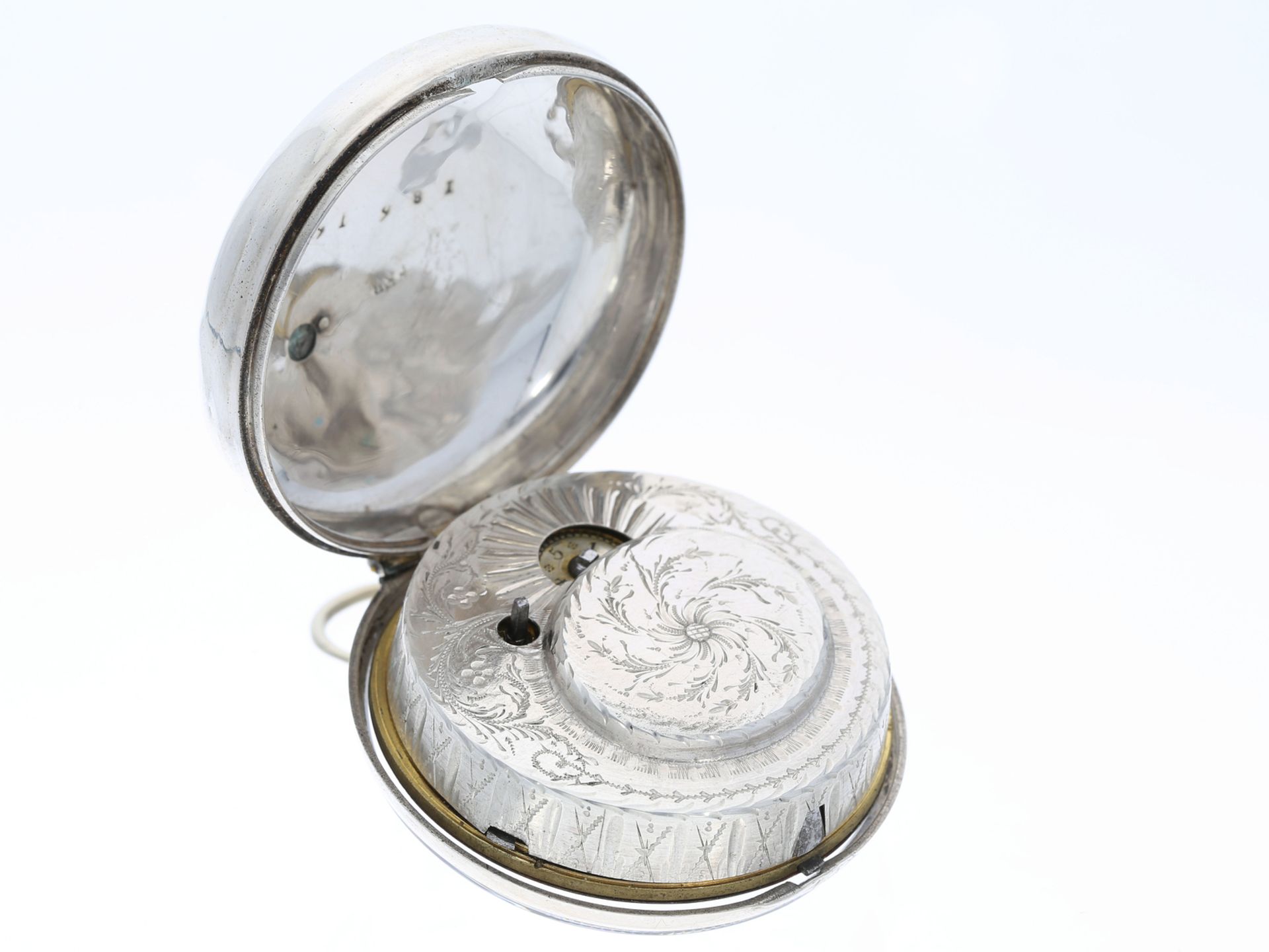 Taschenuhr: silberne Spindeluhr, signiert Eardley Norton, London, um 1780 - Bild 3 aus 4