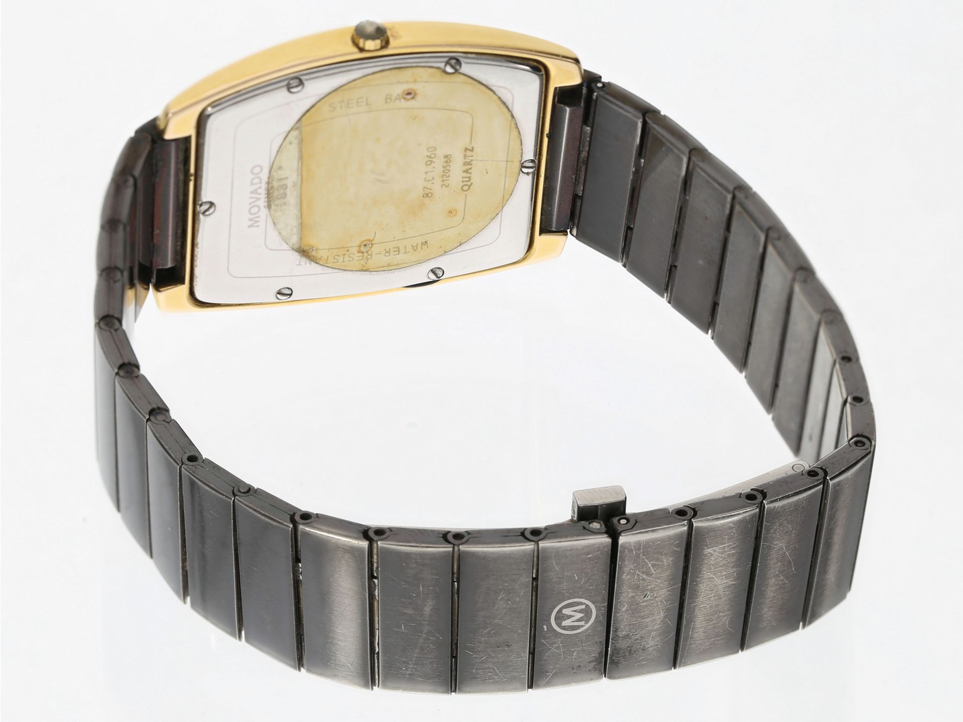 Armbanduhr: elegante vintage Movado "Museum" Herrenuhr, Edelstahl/vergoldet, Ref.87.C1.960 - Bild 3 aus 3
