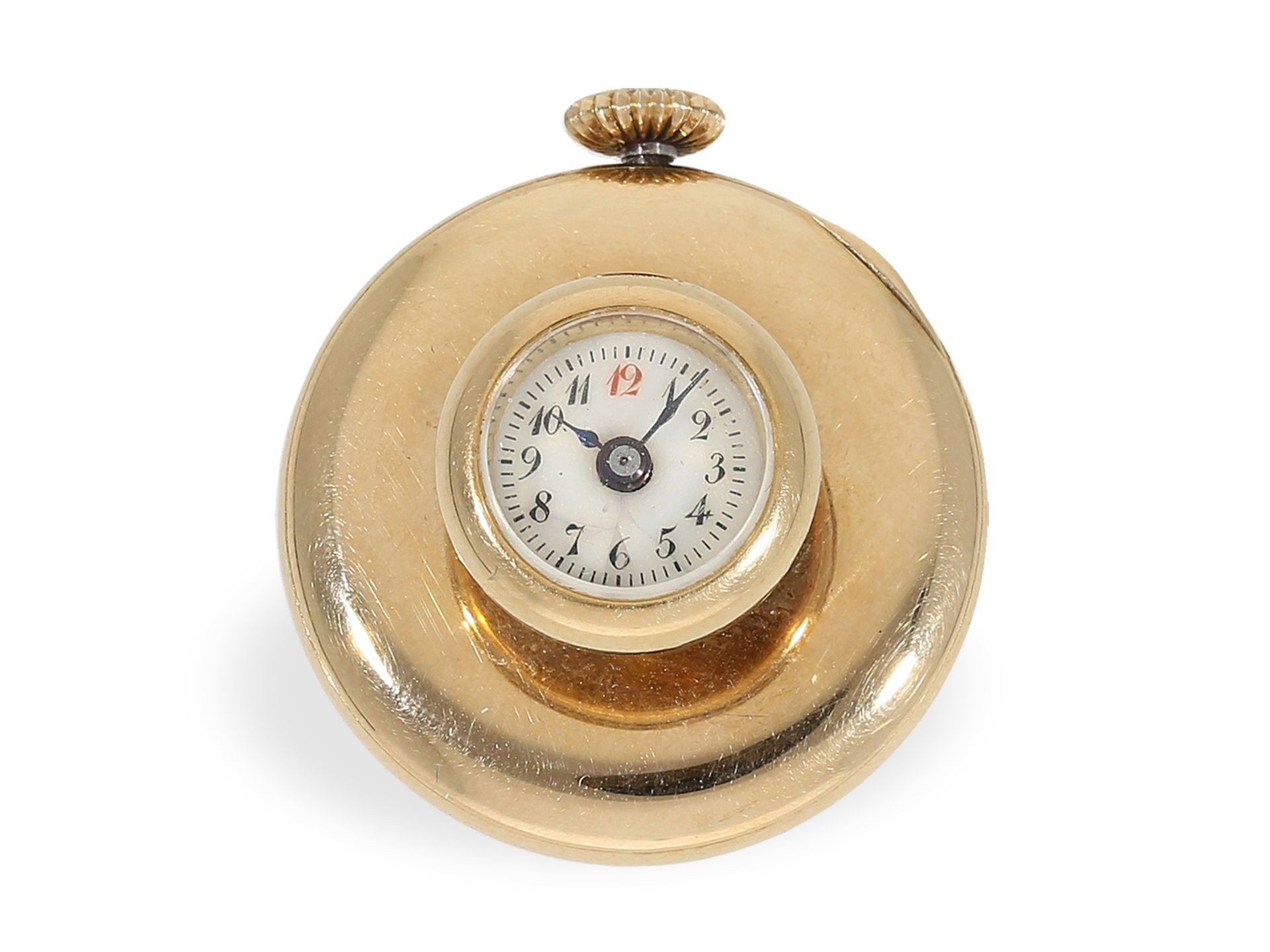 Knopflochuhr: sehr seltene Knopflochuhr in der Goldausführung, ca. 1900