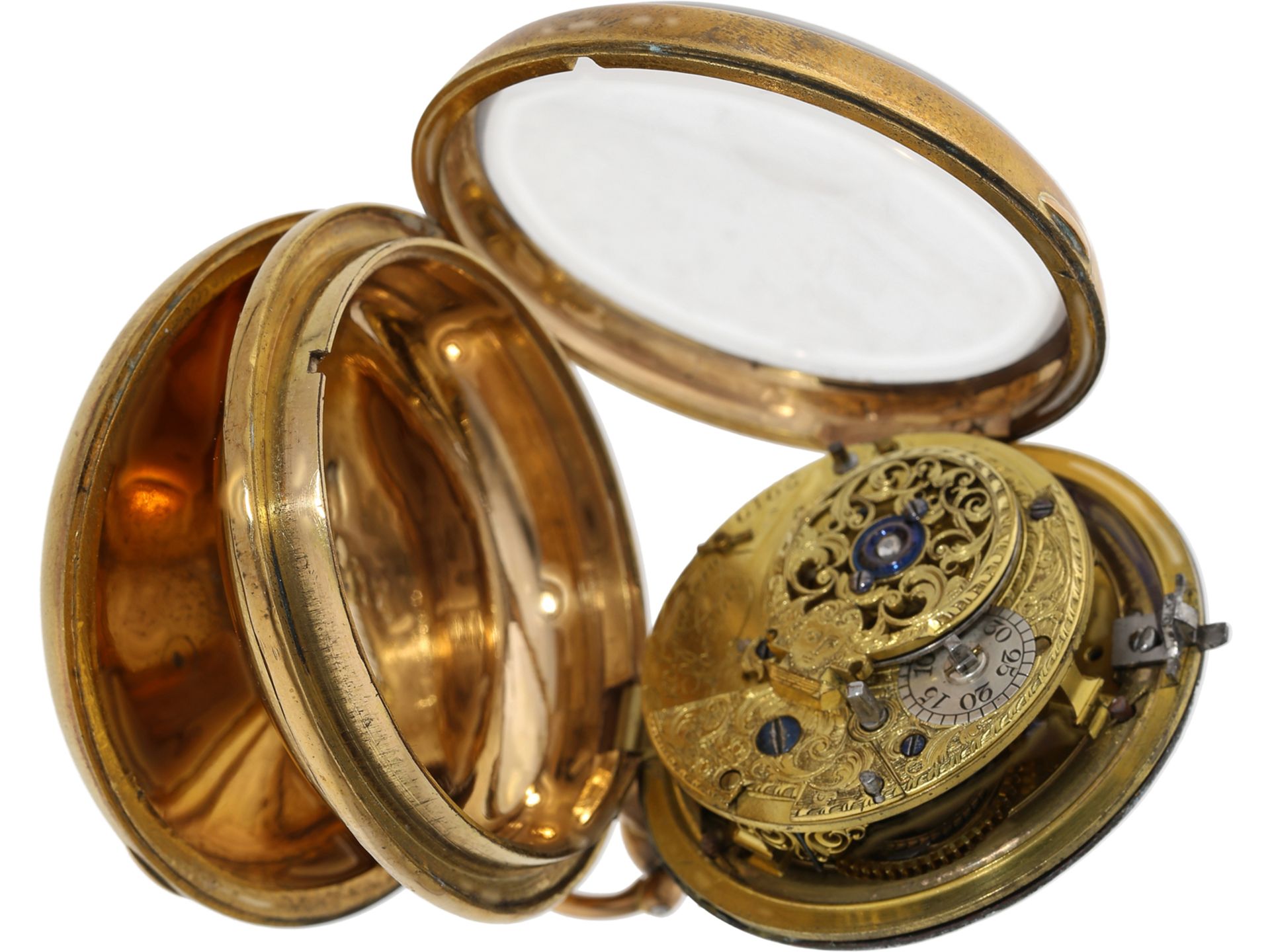 Taschenuhr: Zylinderuhr, signiert Graham, London um 1780 - Bild 3 aus 5