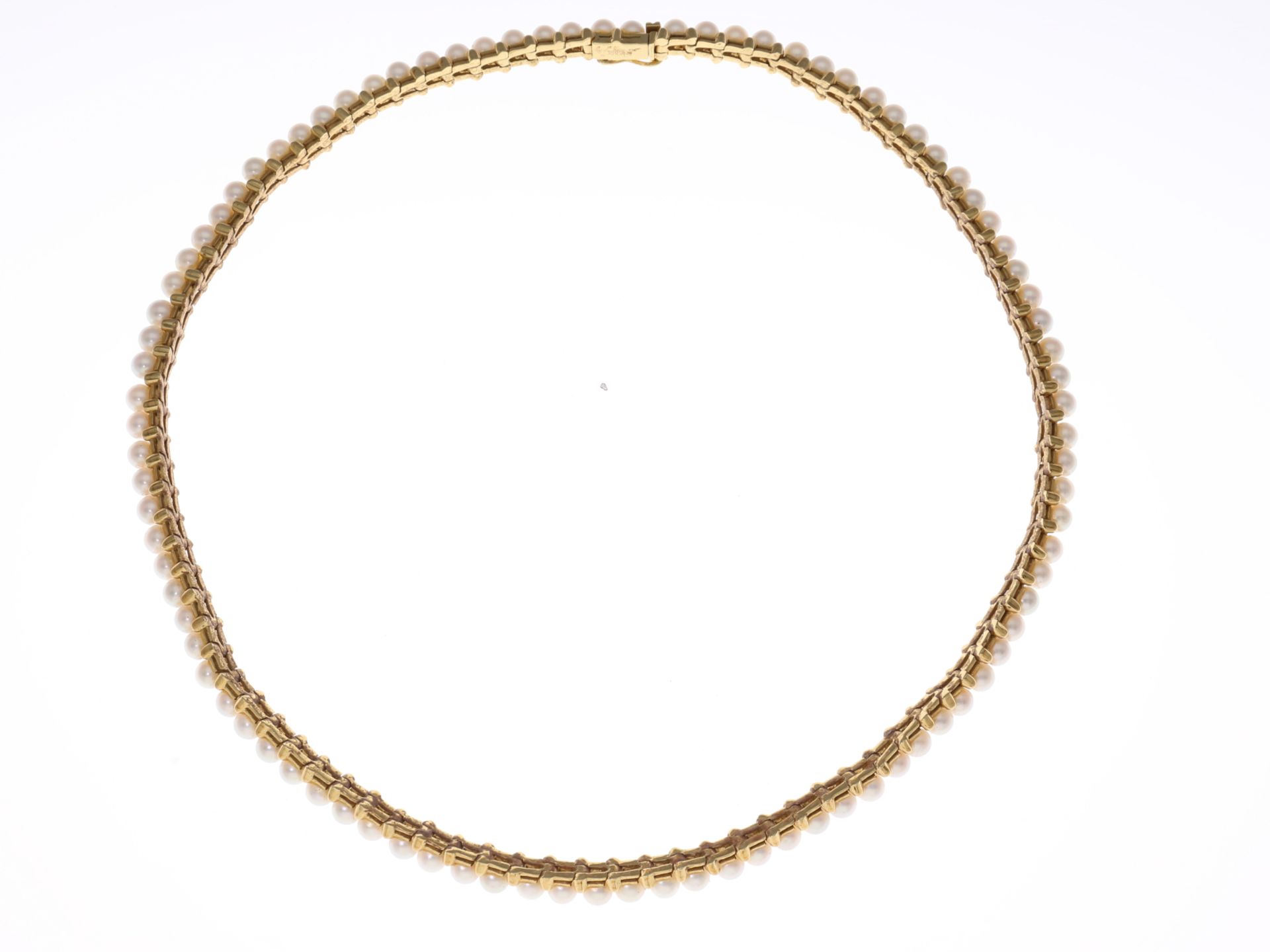 Kette/Collier: elegantes und äußerst hochwertig gefertigtes Goldschmiede-Collier mit sehr schönen Zu - Bild 3 aus 3