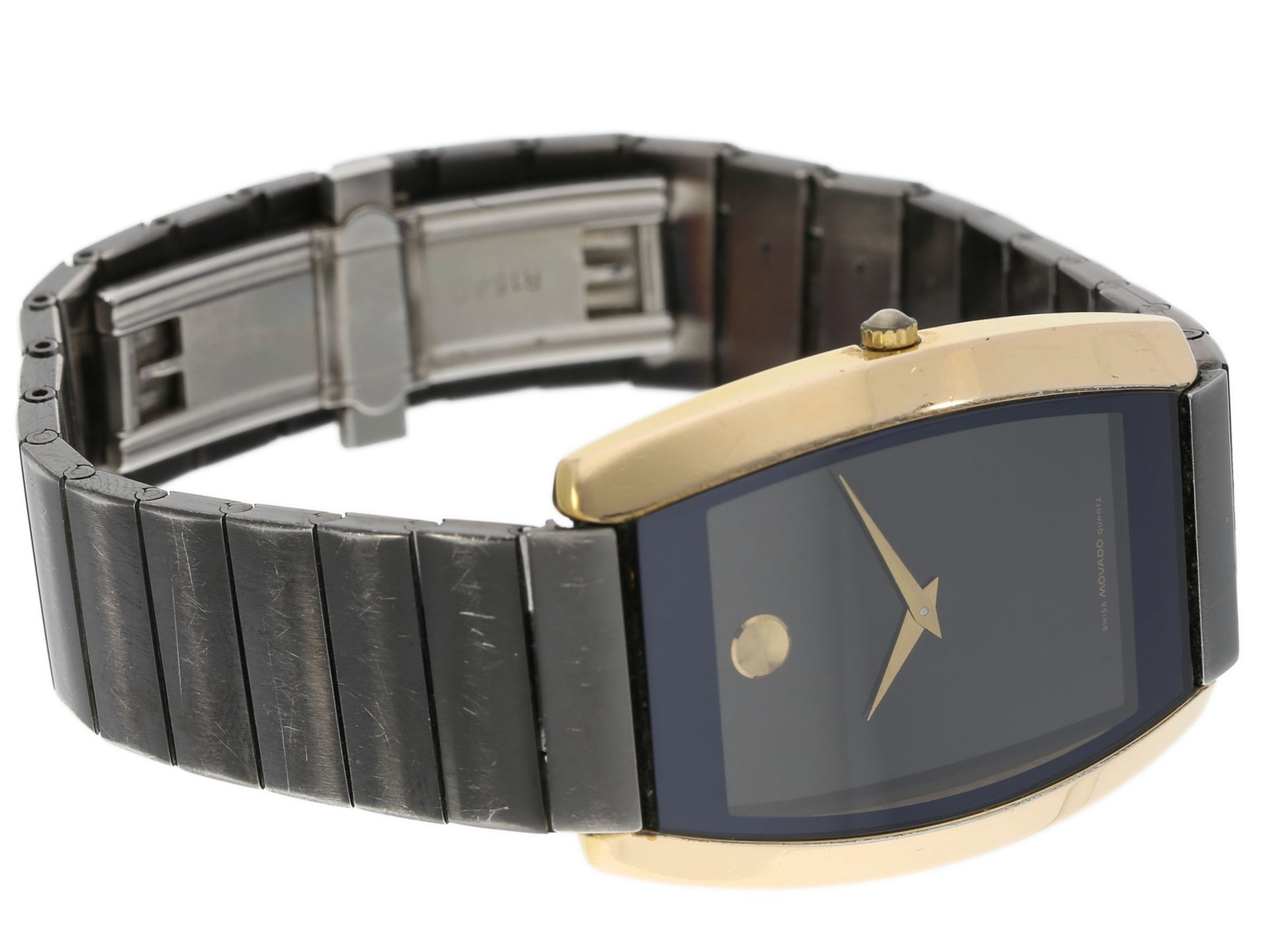 Armbanduhr: elegante vintage Movado "Museum" Herrenuhr, Edelstahl/vergoldet, Ref.87.C1.960 - Bild 2 aus 3