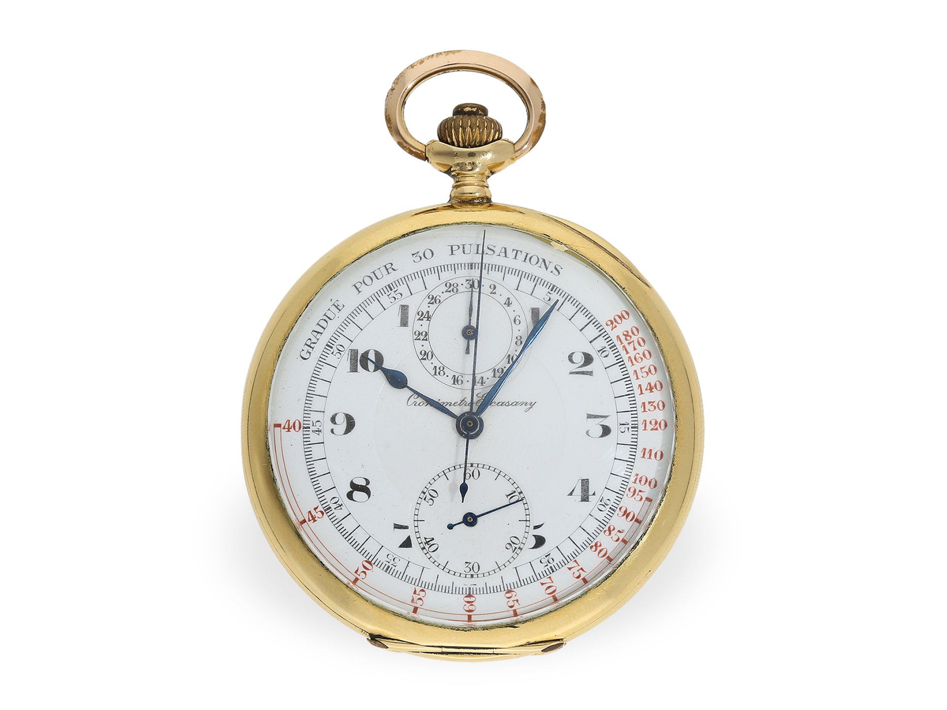 Taschenuhr: hochfeiner Ärzte-Chronograph, um 1910, Chronometro Escasany Buenos Aires