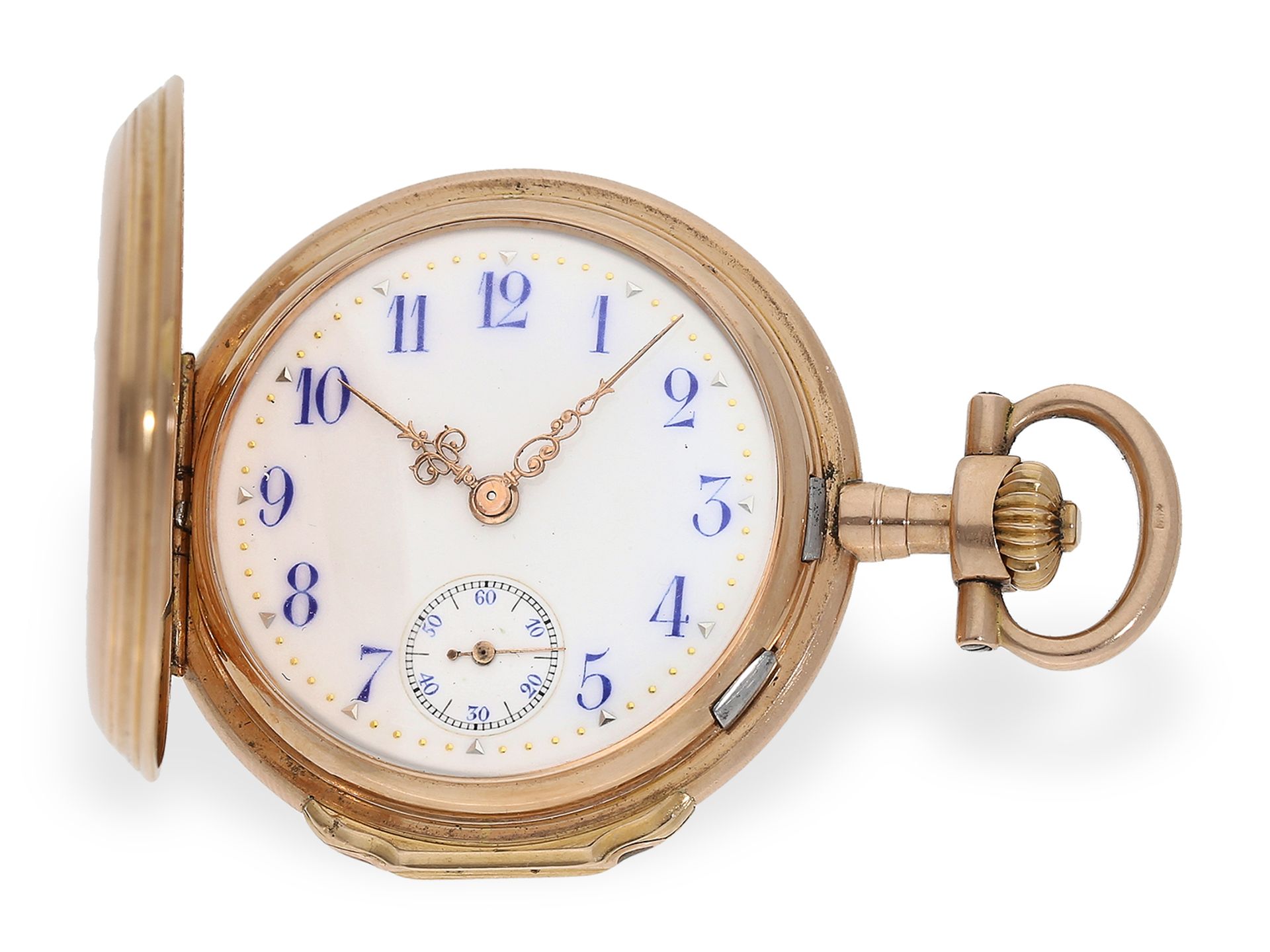 Pocket watch: very fine Louis XV gold hunting case watch, Alex Hüning Geneva, circa 1900, No.25100