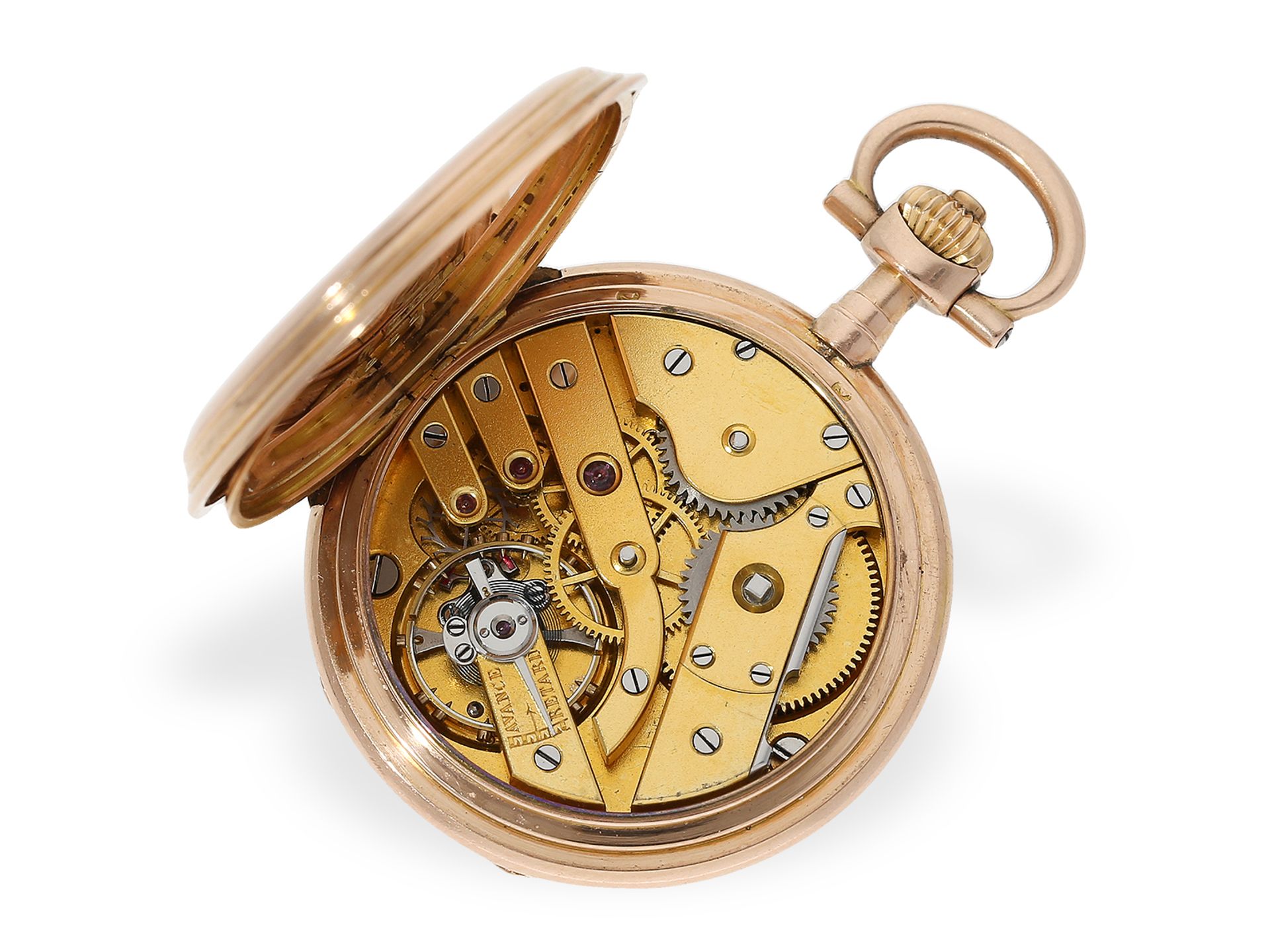 Pocket watch: very fine Louis XV gold hunting case watch, Alex Hüning Geneva, circa 1900, No.25100 - Image 2 of 6