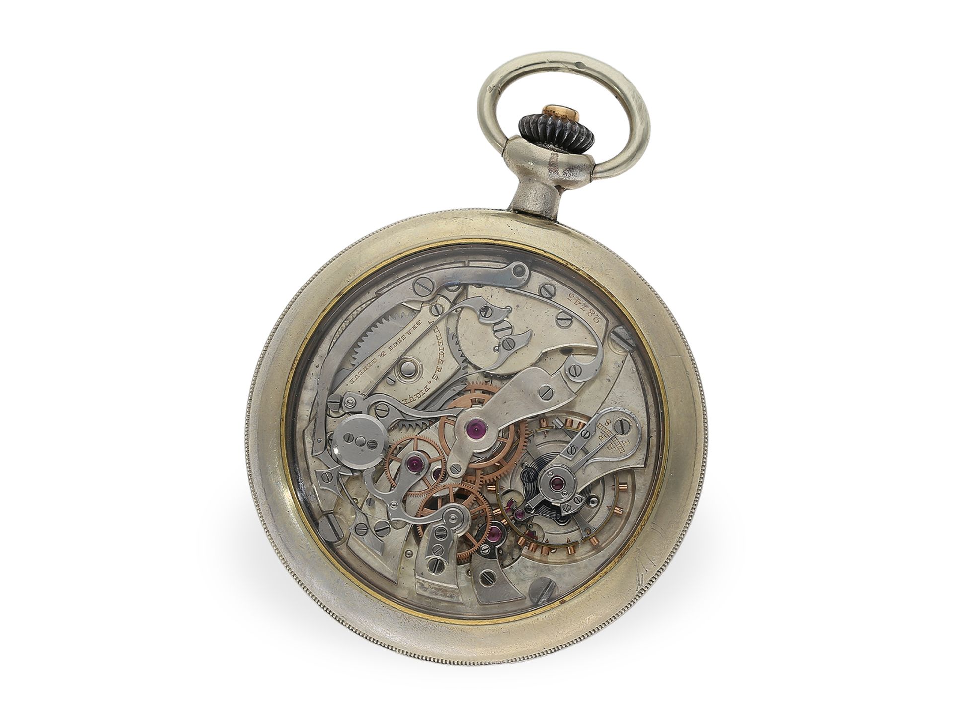 Taschenuhr: äußerst seltenes, hochkompliziertes Werk mit Pulsometer-Chronograph, Audemars Piguet, ca - Bild 2 aus 2