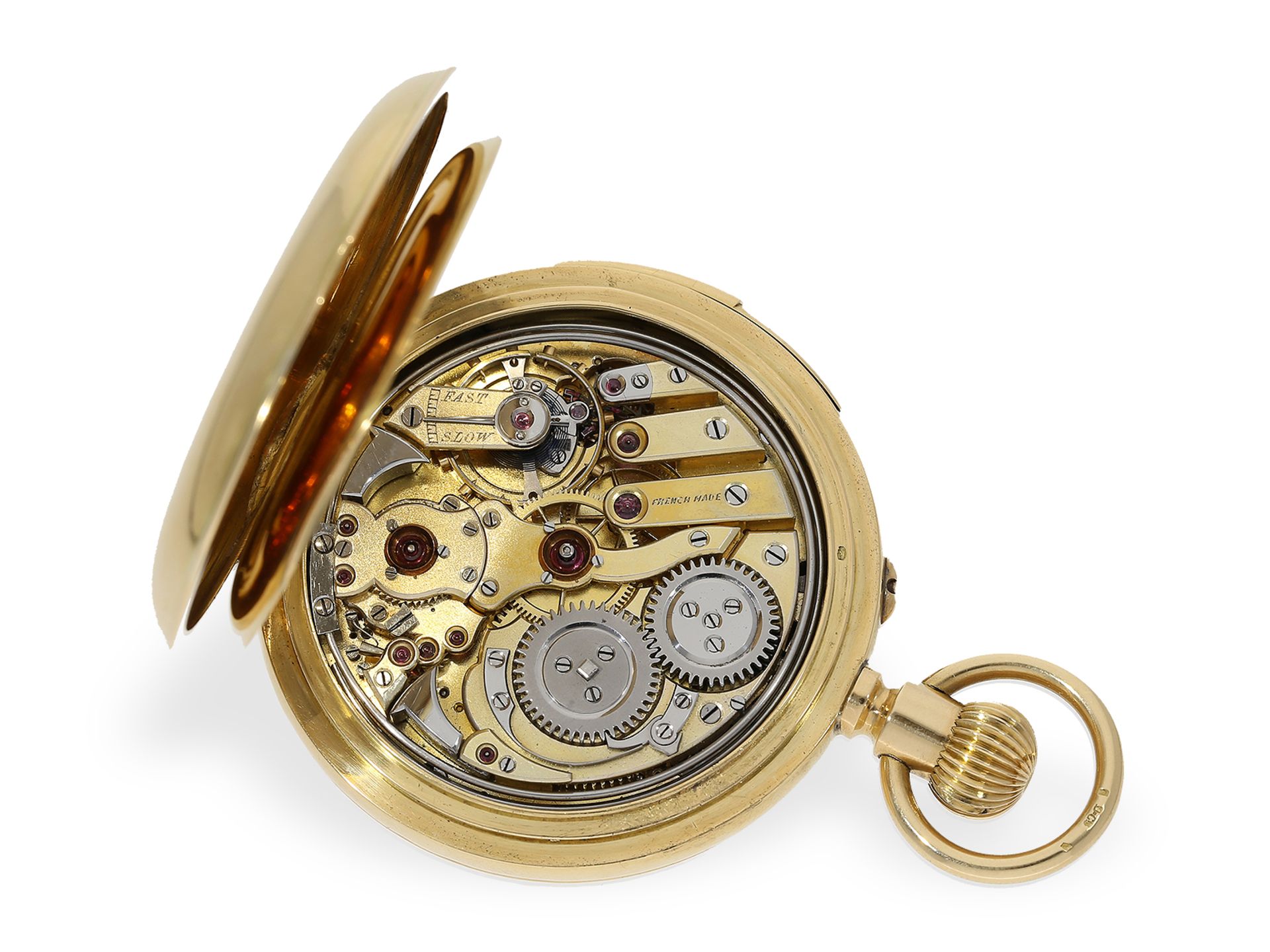 Pocket watch: heavy gold hunting case watch with minute repeater, Le Roy London No.1371 - Image 2 of 7