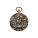Taschenuhrgehäuse: Gold/Emaillegehäuse von herausragender Qualität, Courvoisier & Co., ca. 1820