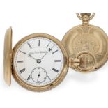 Taschenuhr: schwere amerikanische Jugendstil-Savonnette, Elgin, um 1890