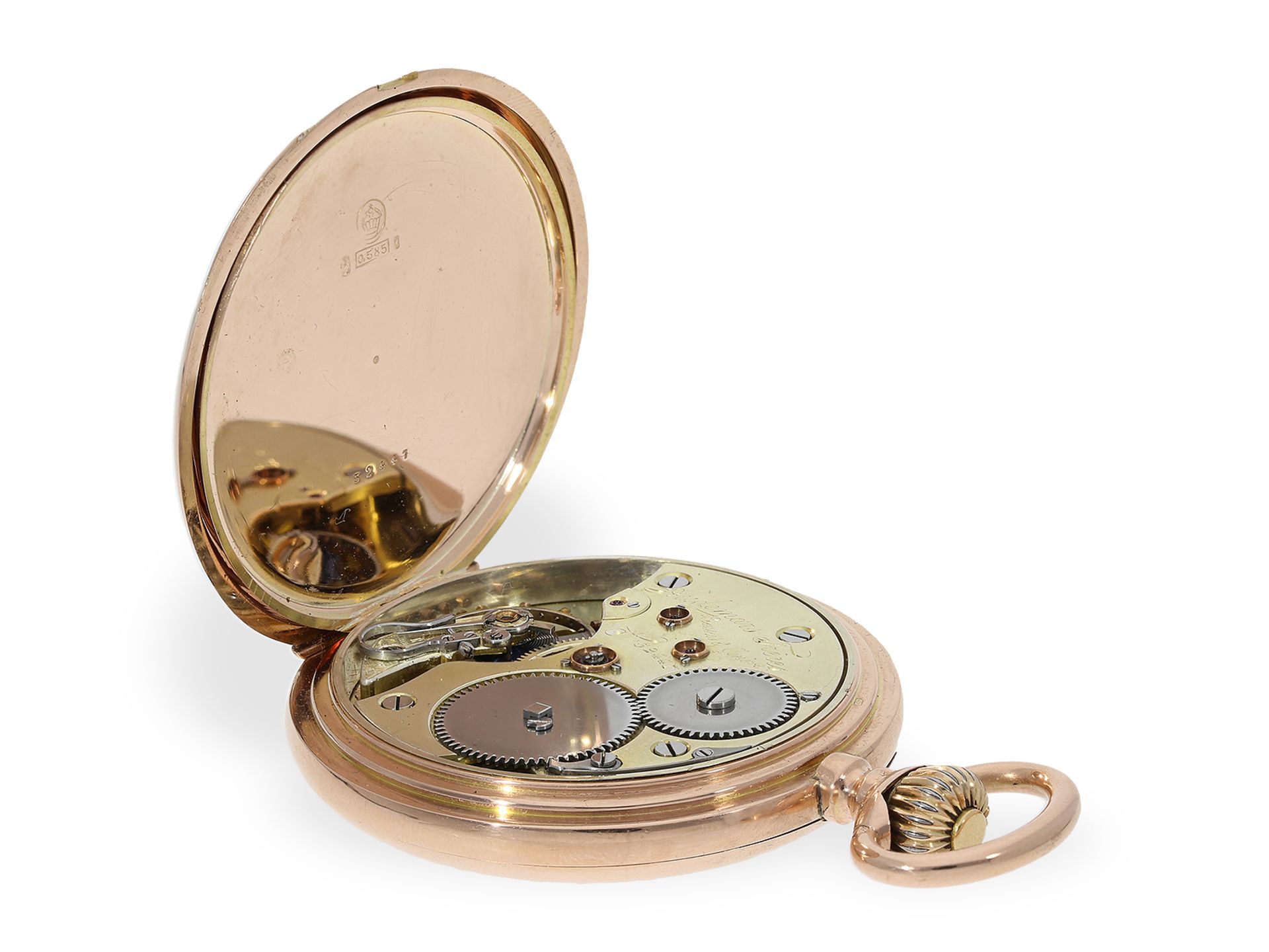 Taschenuhr: rotgoldene Savonnette, hochwertiges Ankerchronometer, Audemars Freres Geneve, ca.1905 - Bild 4 aus 7