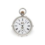 Taschenuhr: ungewöhnliche Taschenuhr mit Kalender, Chronometerqualität, ca. 1900