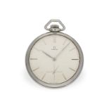 Taschenuhr: große, elegante Stahl-Frackuhr von Omega, Ref. CK-1180-62, von 1962