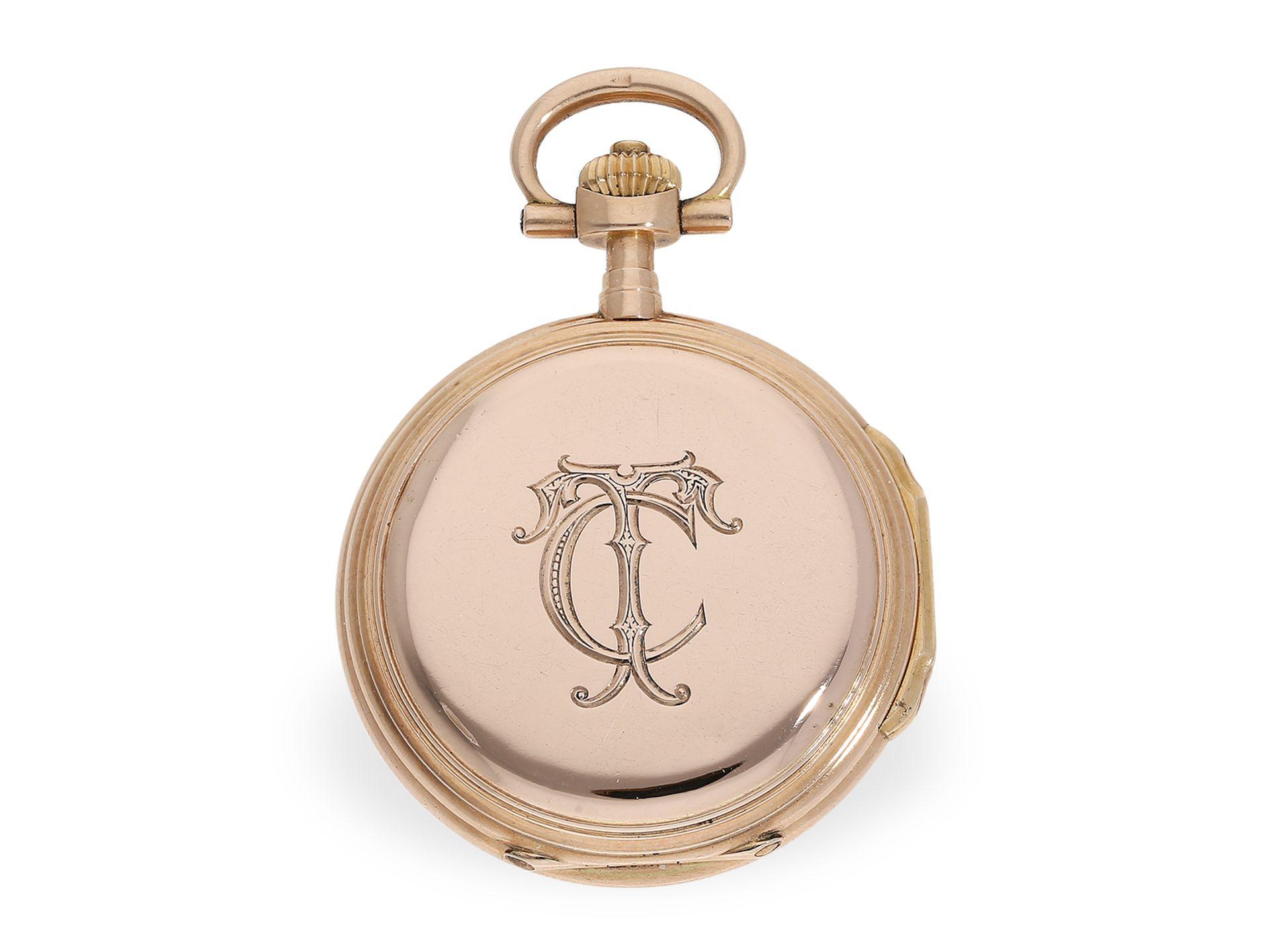 Pocket watch: very fine Louis XV gold hunting case watch, Alex Hüning Geneva, circa 1900, No.25100 - Image 5 of 6