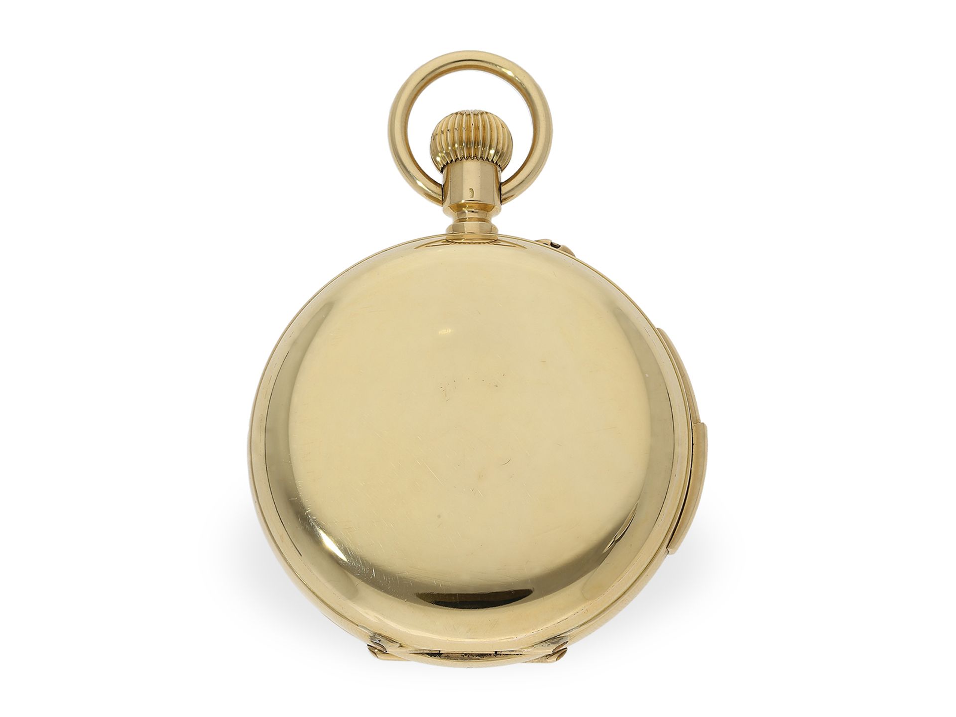Pocket watch: heavy gold hunting case watch with minute repeater, Le Roy London No.1371 - Image 7 of 7
