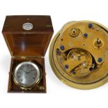 Hochfeines, großes Marinechronometer mit 8-Tage-Werk und "Auxiliary compensation balance", White & H