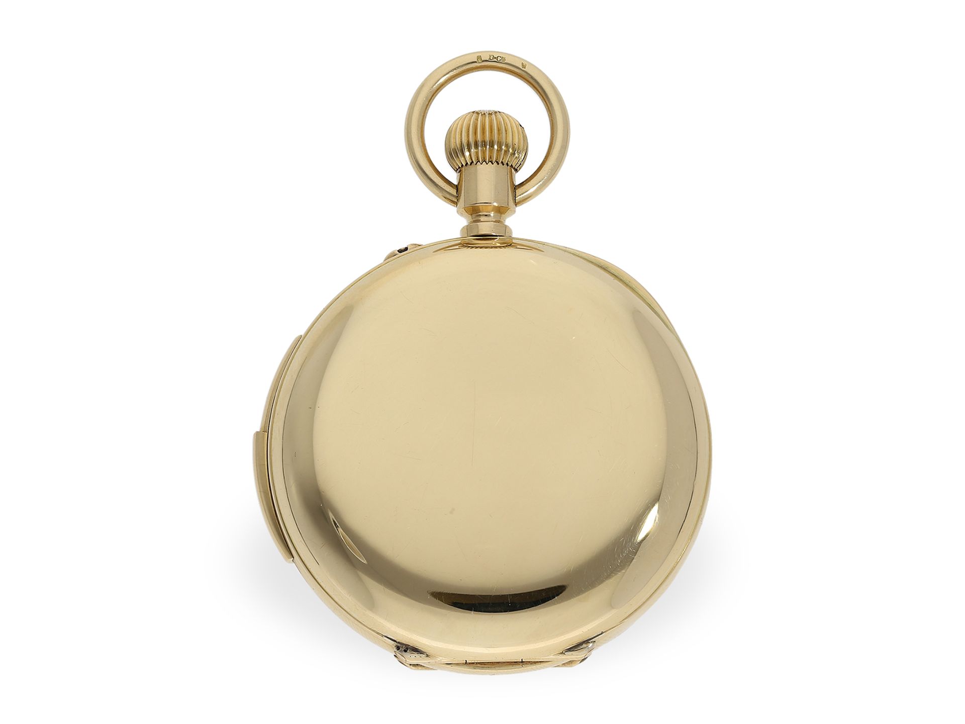 Pocket watch: heavy gold hunting case watch with minute repeater, Le Roy London No.1371 - Image 6 of 7
