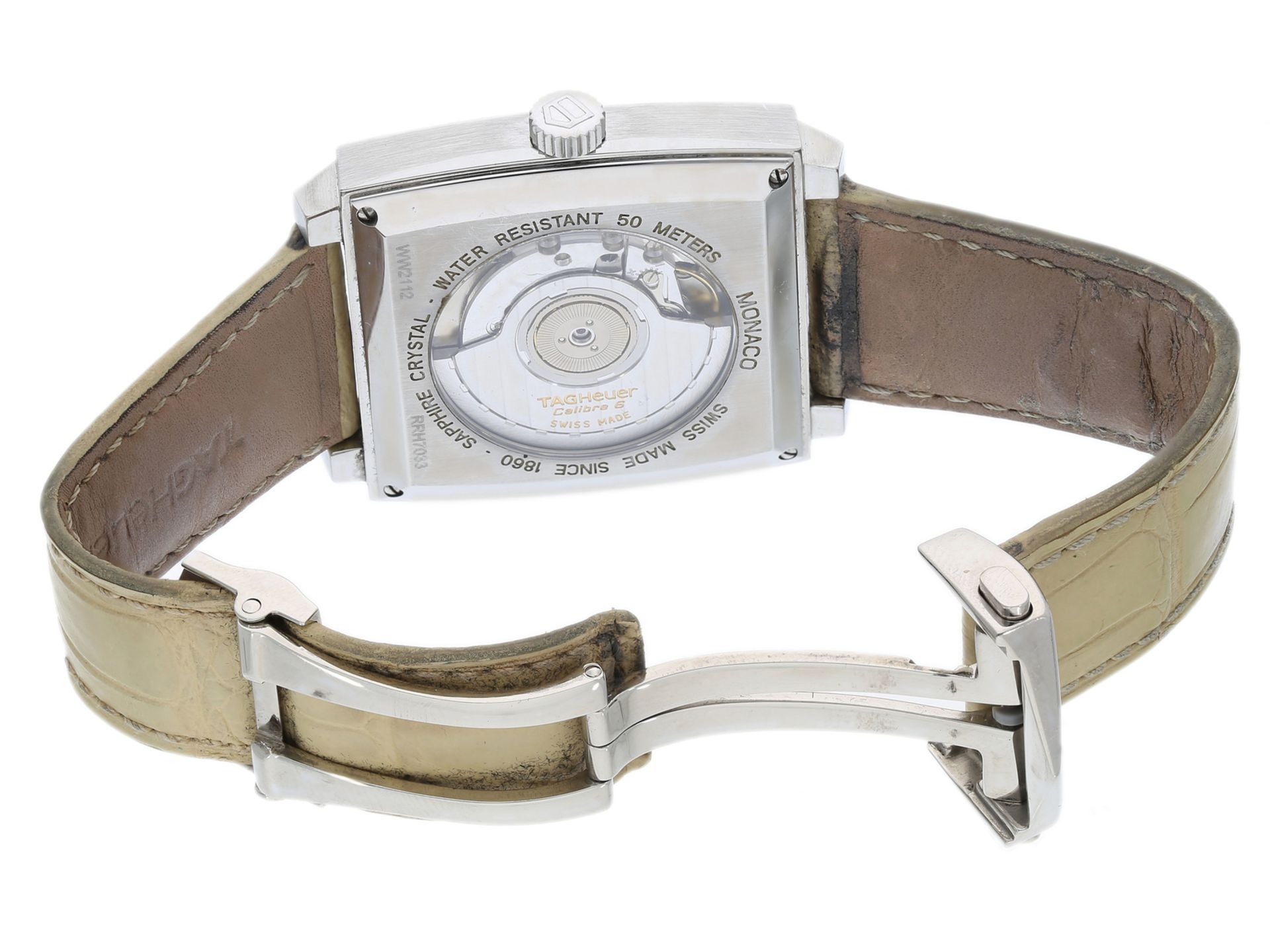 Armbanduhr: automatische TAG Heuer Monaco in Edelstahl mit Perlmutt-Zifferblatt, Ref: WW 2112 - Image 5 of 5