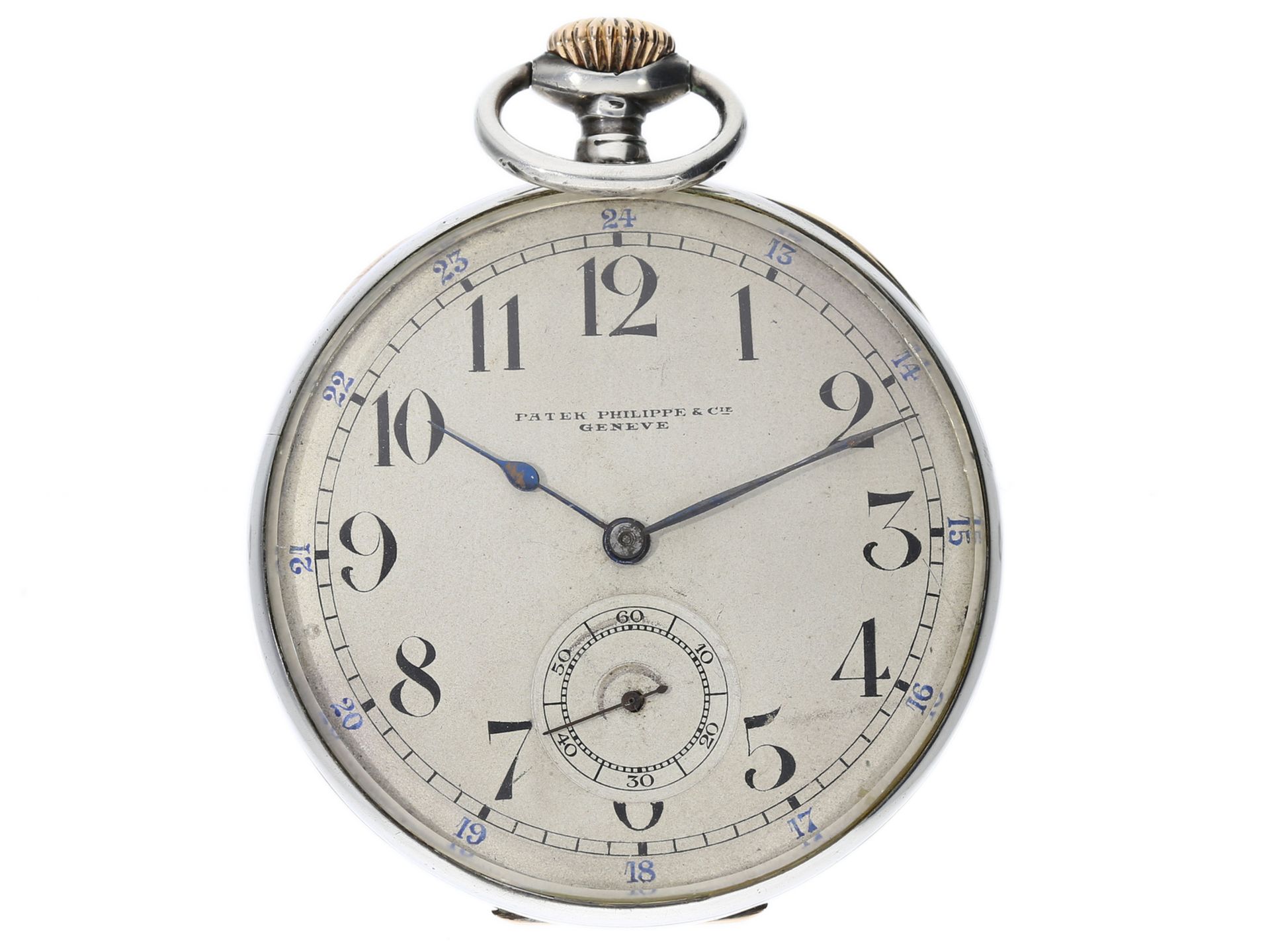 Taschenuhr: ungewöhnliche, große Taschenuhr mit Patek Philippe Ankerchronometerwerk, ca. 1895