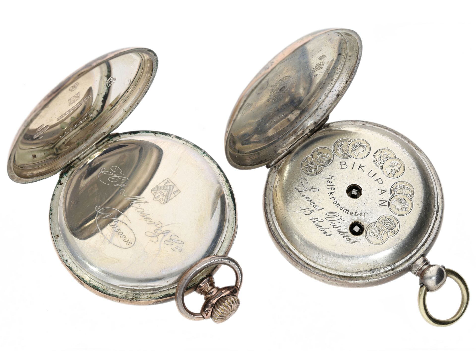 Taschenuhr: Konvolut aus 2 feinen silbernen Herrenuhren, 1870/1900 - Bild 3 aus 5