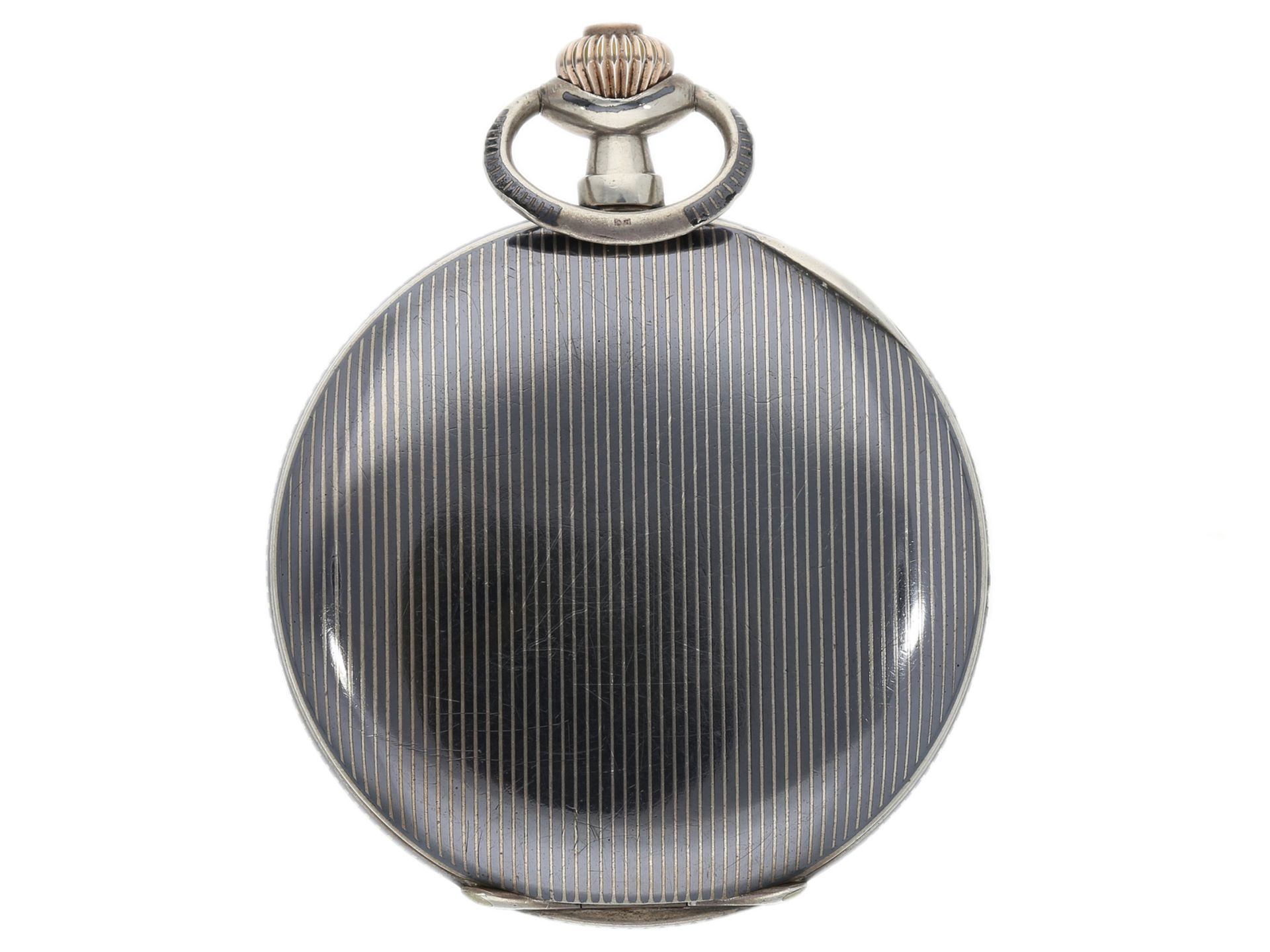 Taschenuhr: qualitätsvolle, attraktive Tula-Savonnette mit dazugehöriger Uhrenkette und Uhrenbox, ca - Bild 3 aus 5