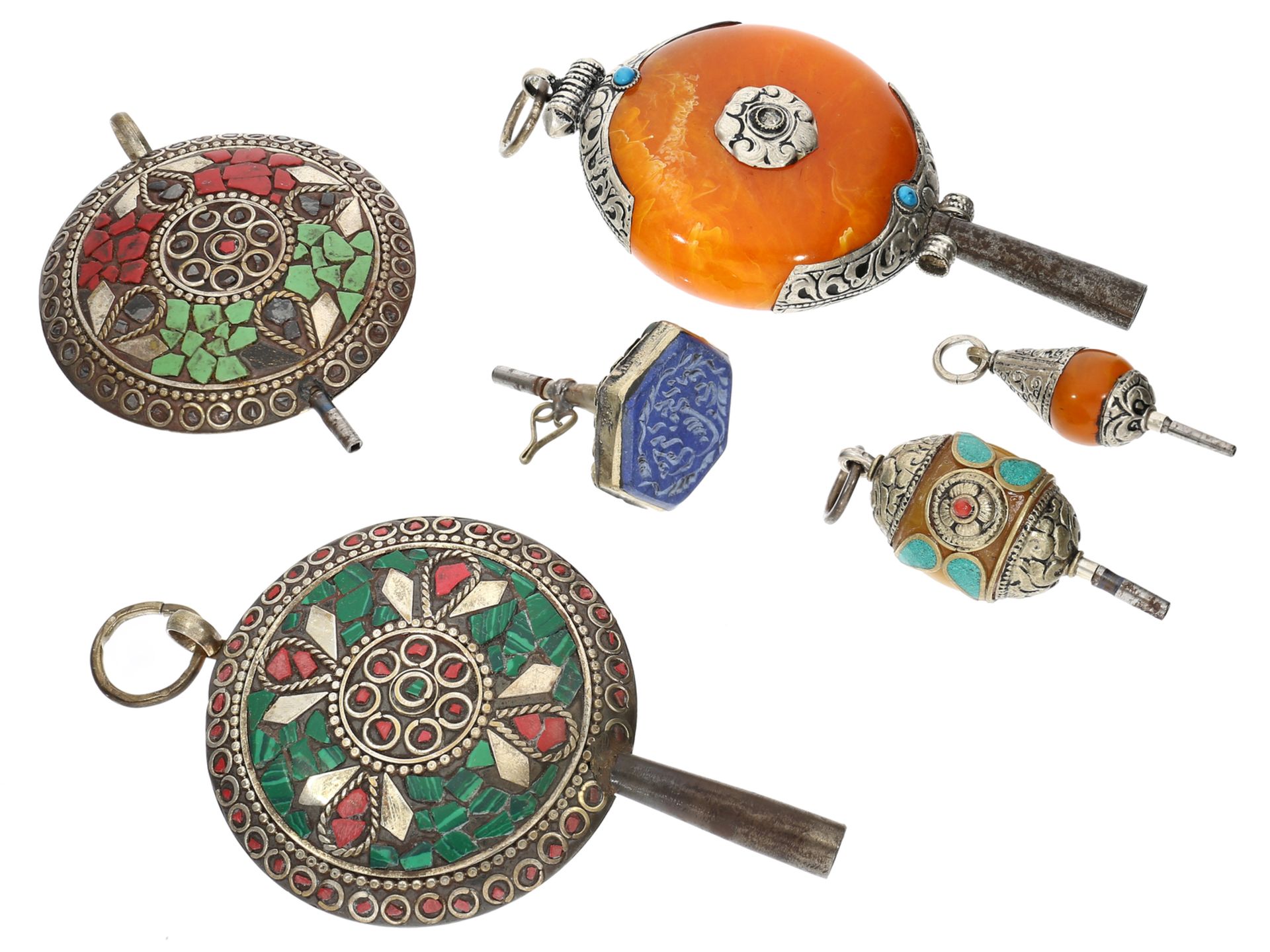 Uhrenschlüssel: kleine Sammlung äußerst seltener Uhrenschlüssel, vermutlich osmanisch, 19.Jh. - Bild 2 aus 2