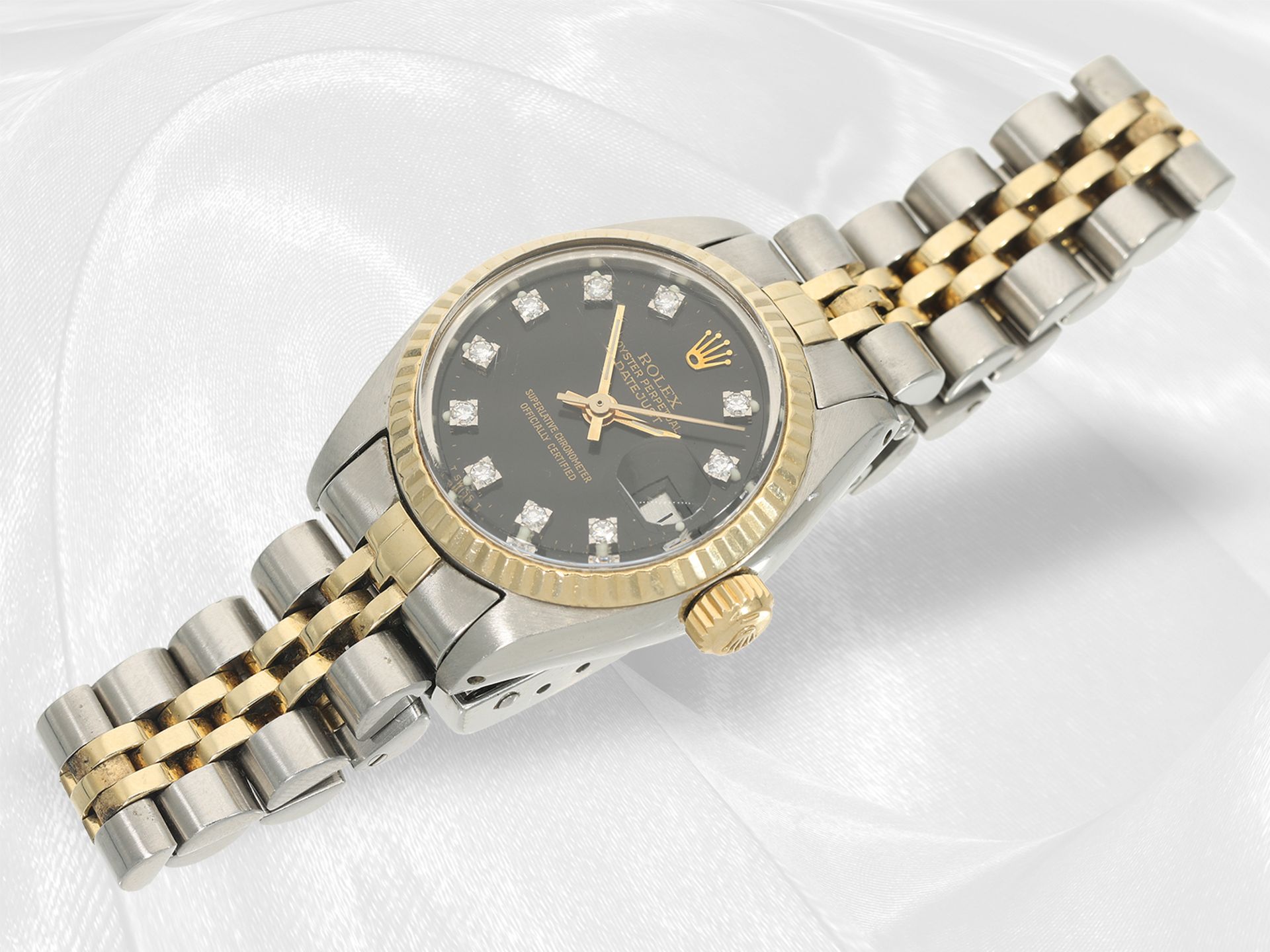 Wristwatch: luxury vintage Rolex ladies watch, Lady-Datejust with diamond dial, steel/gold, Ref: 691 - Image 2 of 3