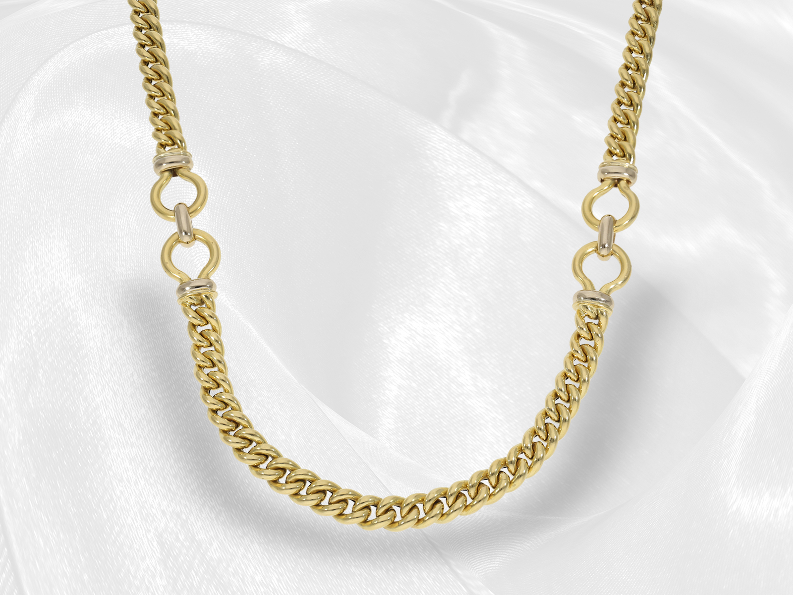 Chain/Collier: luxury long designer gold necklace, 18K gold