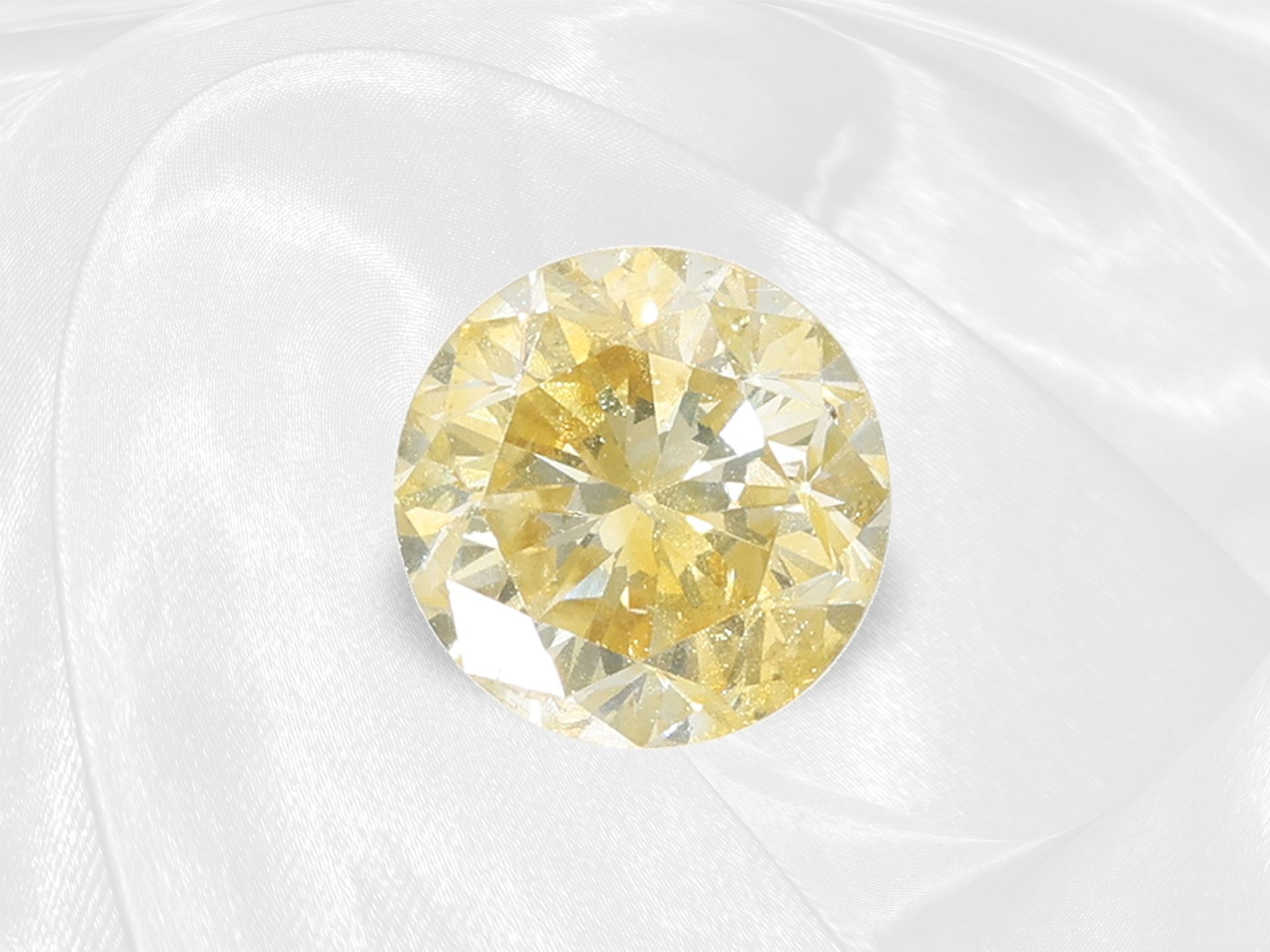 Brillant: Fancy Brillant von 0,72ct, Fancy Intense "Canary" Yellow, Natural Color, inklusive HRD Rep - Bild 2 aus 2