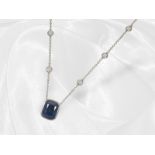 Brillant-Collier mit exclusivem Saphir-Anhänger, natürlicher Burma-Saphir von 10,21ct in der seltene