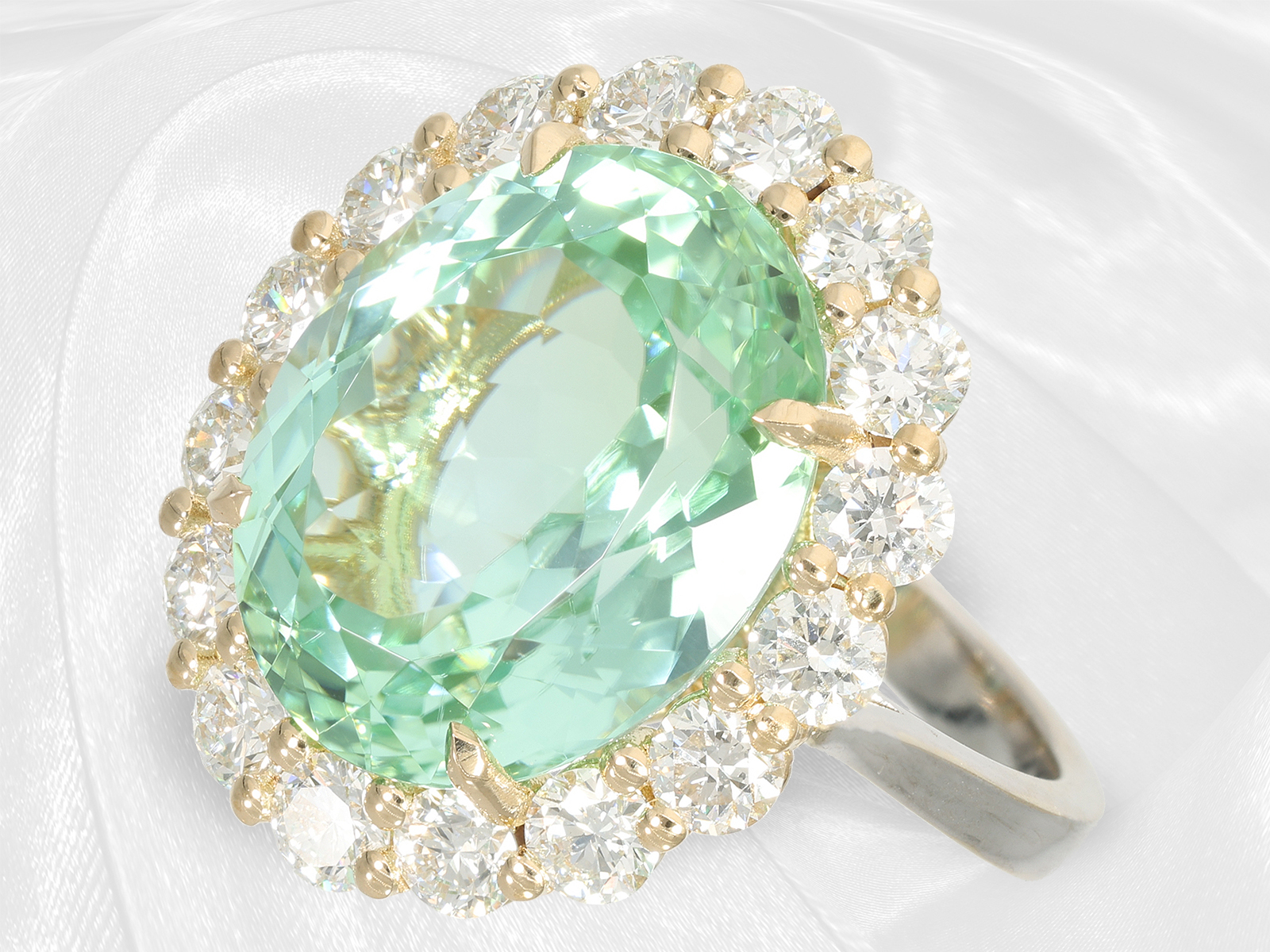 Ring: extremely high-quality tourmaline ring, eye-clean certified Paraiba of 15.06ct - Image 5 of 9