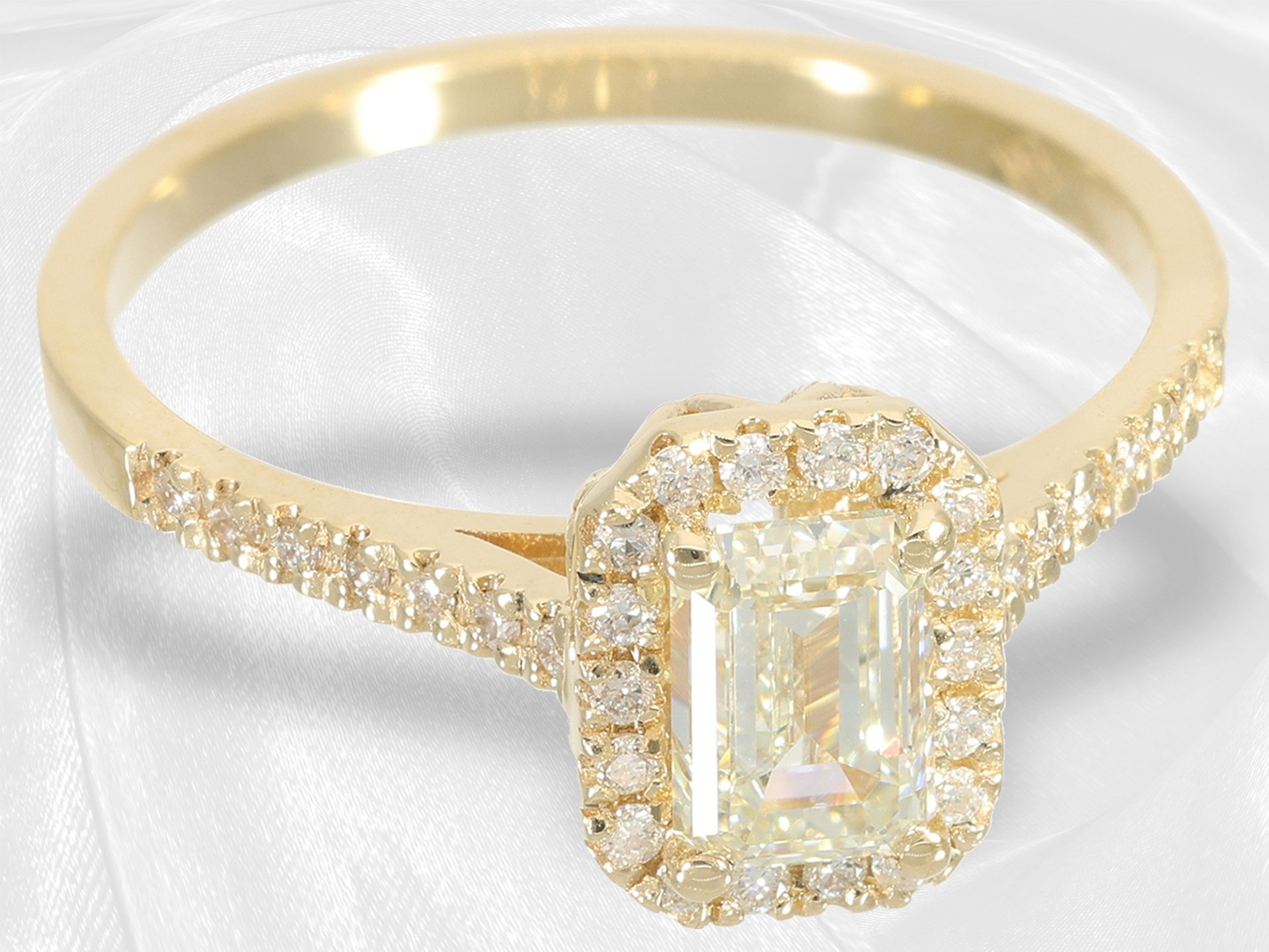 Moderner und feiner Diamant-Goldschmiedering aus 18K Gelbgold, neuwertig - Bild 4 aus 5