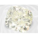 Diamant: natürlicher Diamant im Cushion-Schliff, 1,50ct, Fancy Light Yellow, mit GIA Report aus Antw