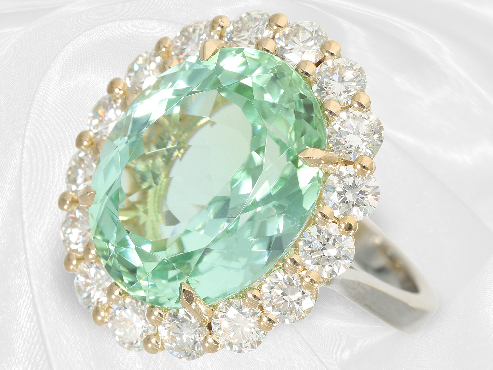 Ring: extremely high-quality tourmaline ring, eye-clean certified Paraiba of 15.06ct - Image 7 of 9