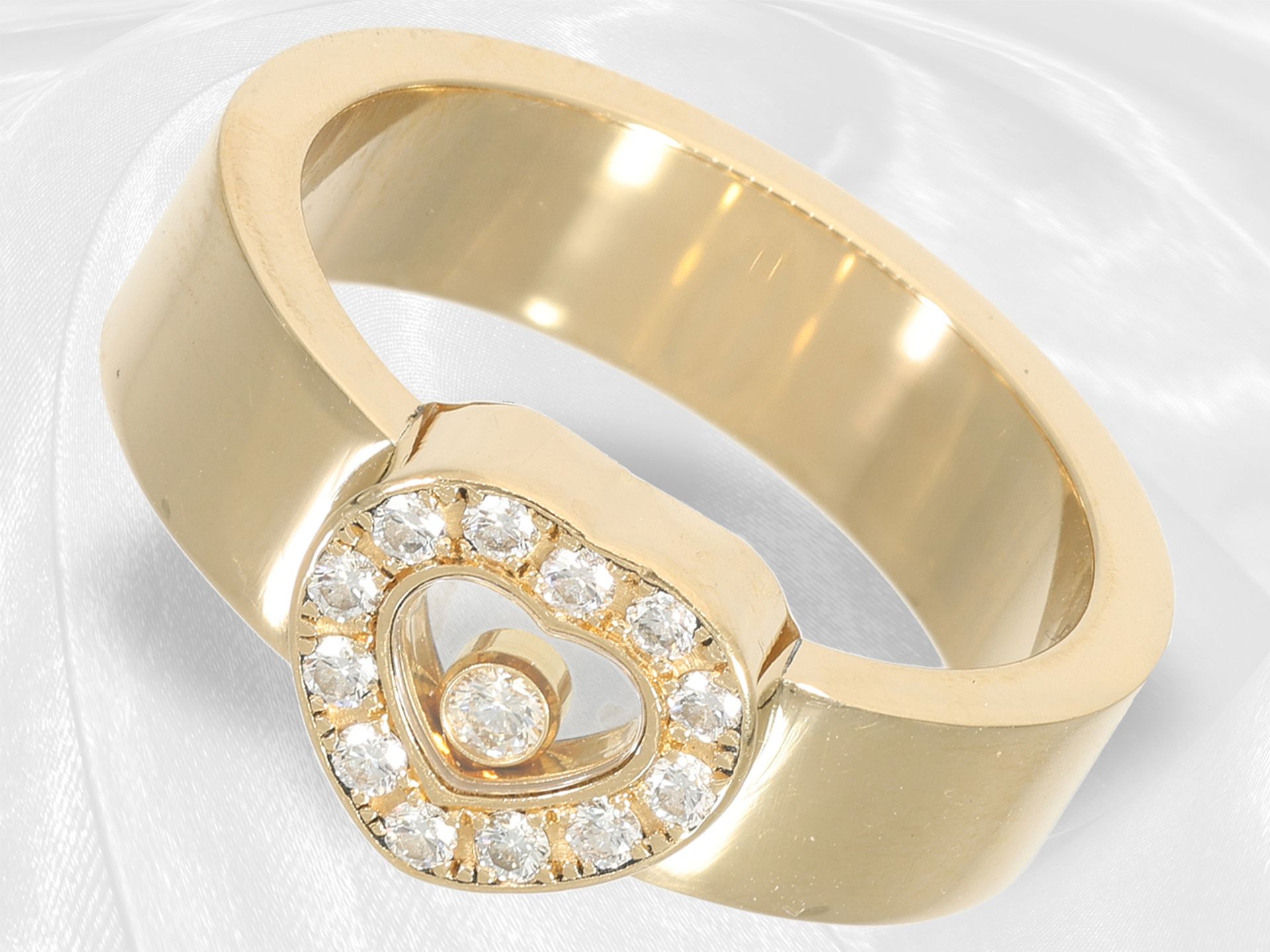 High quality Chopard ring "Happy Diamonds" with Chopard certificate, 18K yellow gold