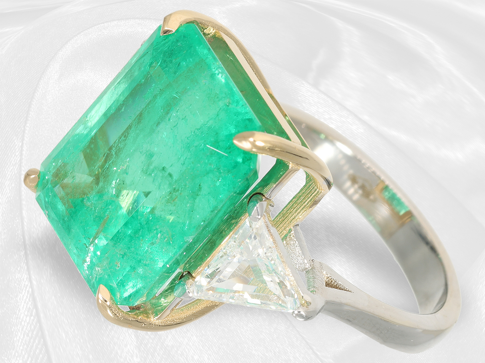 Ring: very high quality goldsmith ring with Colombian emerald of 13.21ct - Image 6 of 7