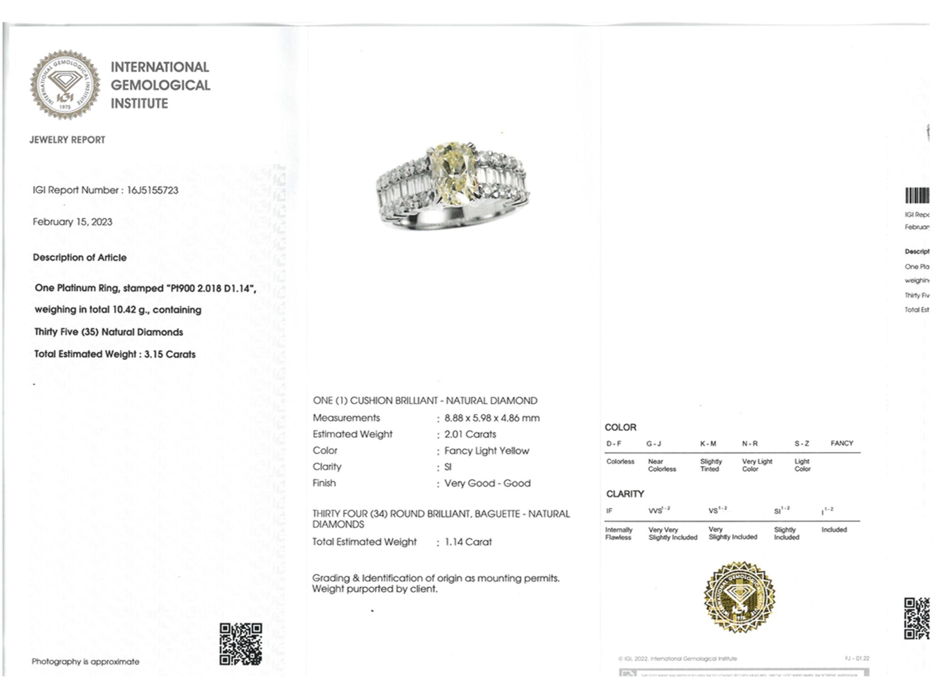 Ring: exclusive platinum ring with fancy diamond of approx. 2.018ct, like new, original price approx - Image 2 of 5