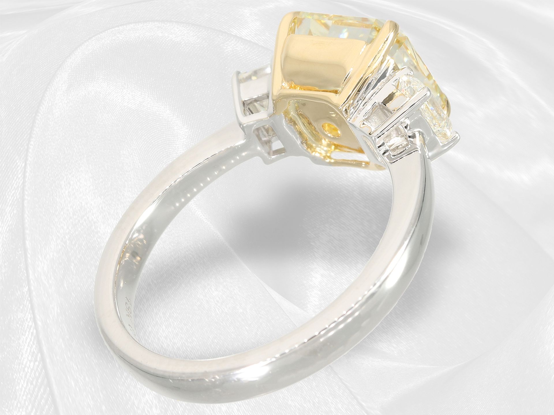 Ring: very fine fancy brilliant-cut diamond ring of very rare colour, 4.02ct, GIA Report - Image 7 of 7