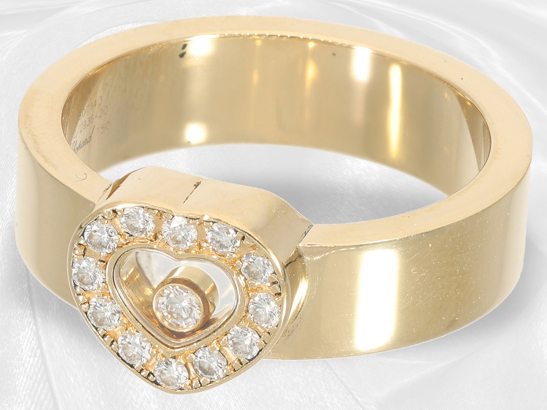 Hochwertiger Chopard Ring "Happy Diamonds" mit Chopard Zertifikat, 18K Gelbgold - Bild 5 aus 5