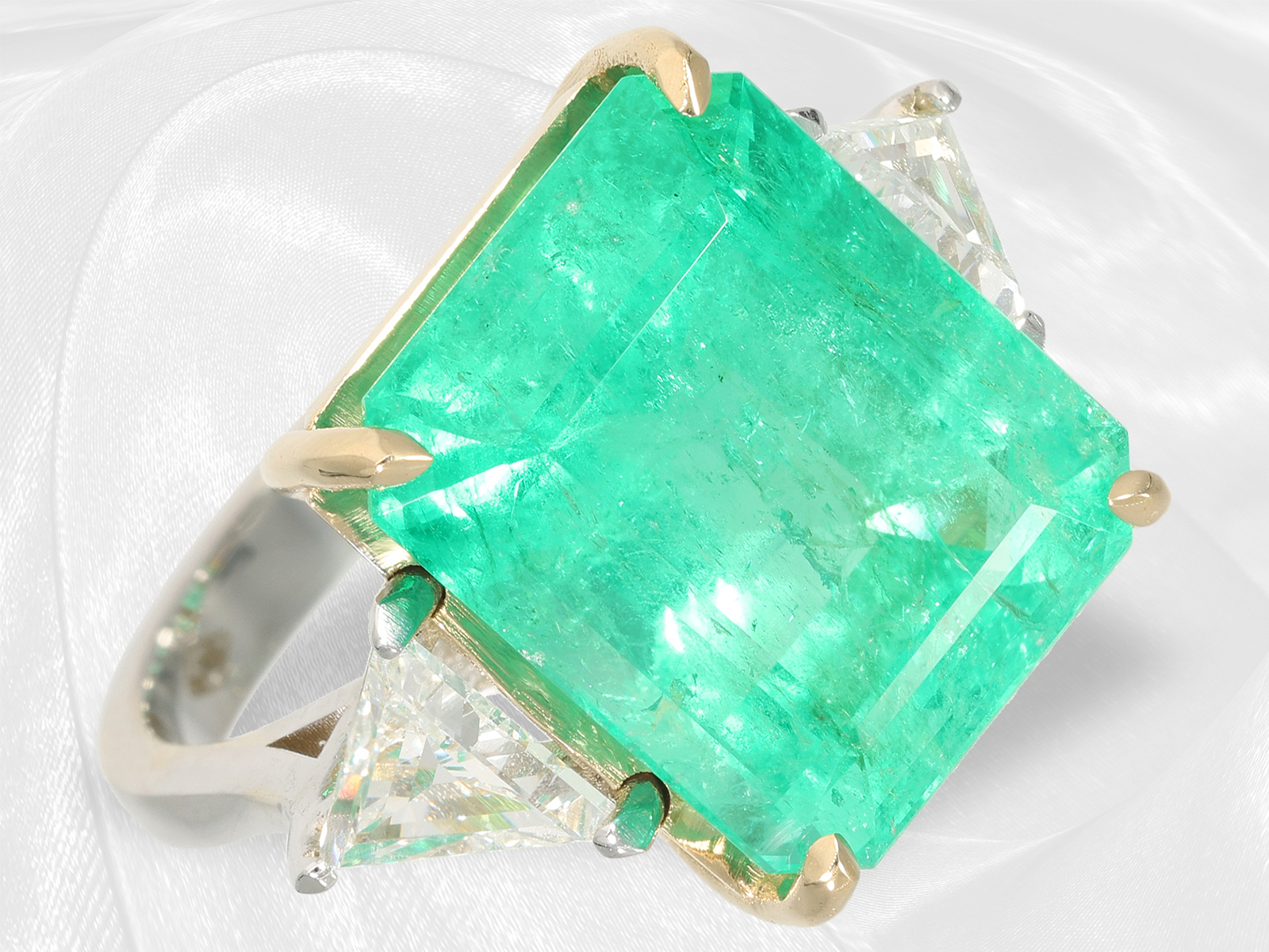 Ring: very high quality goldsmith ring with Colombian emerald of 13.21ct - Image 7 of 7