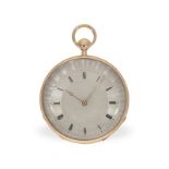 Taschenuhr: sehr feine, große Lepine mit dezentralem Zifferblatt und Repetition, ca. 1820