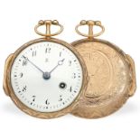 Taschenuhr: feine rotgoldene Spindeluhr, um 1780, Romilly Paris