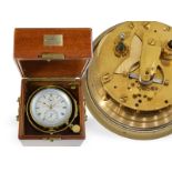 Marinechronometer: seltenes Glashütter Marinechronometer, seltener Originalzustand, mit Stammbuchaus