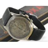 Armbanduhr: seltener, ganz früher Doxa Regulator Chronograph mit Originalbox, ca. 1930