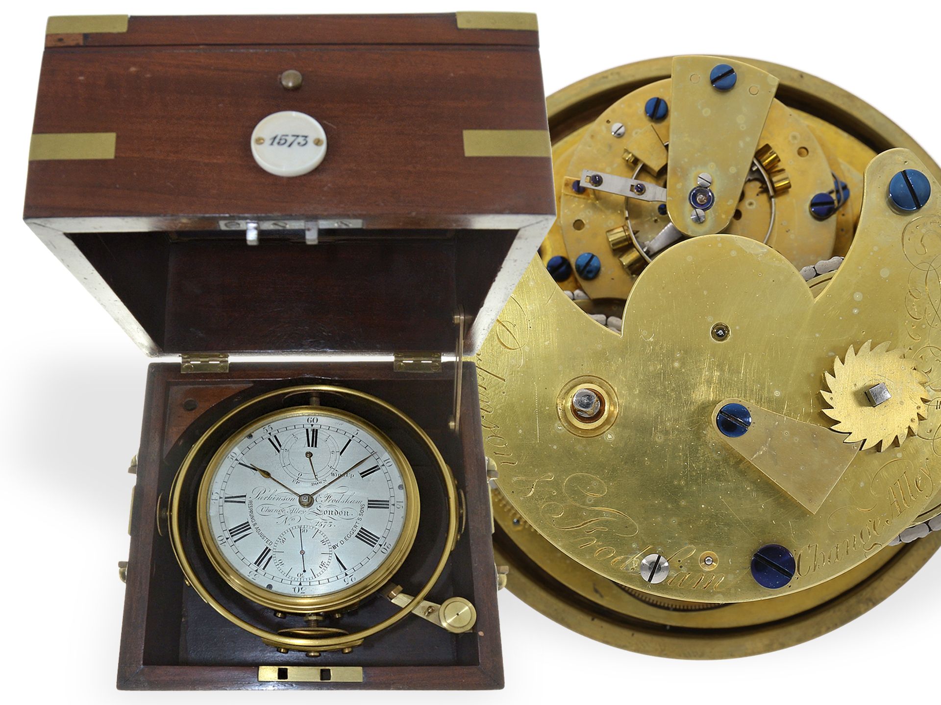 Marine chronometer/ deck chronometer: extremely rare 8-day chronometer Parkinson & Frodsham No. 1573