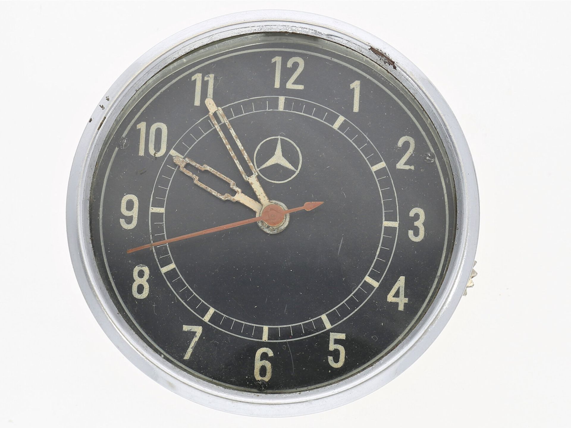 Borduhr: alte Mercedes Autouhr, Oldtimer-Uhr, vermutlich 50er/60er-Jahre