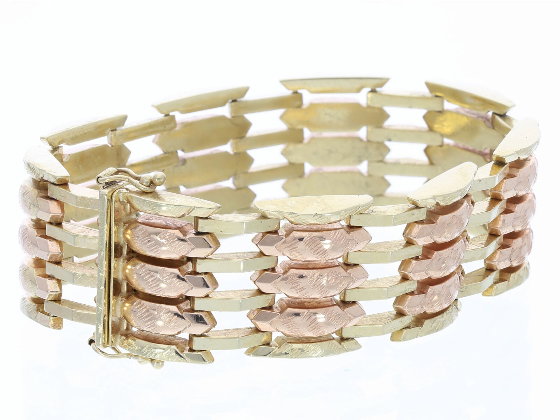 Armband: sehr schönes, breites vintage Bicolor-Designer-Goldschmiedearmband - Bild 2 aus 2