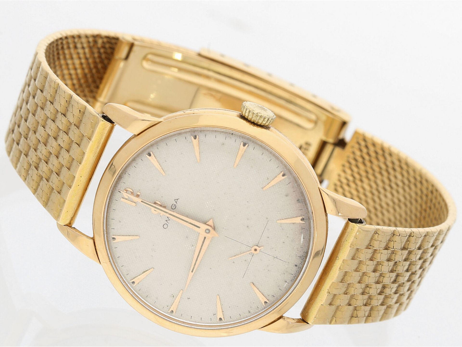 Armbanduhr: große, luxuriöse 18K Gold Omega Herrenuhr, Ref: 2685, um 1955